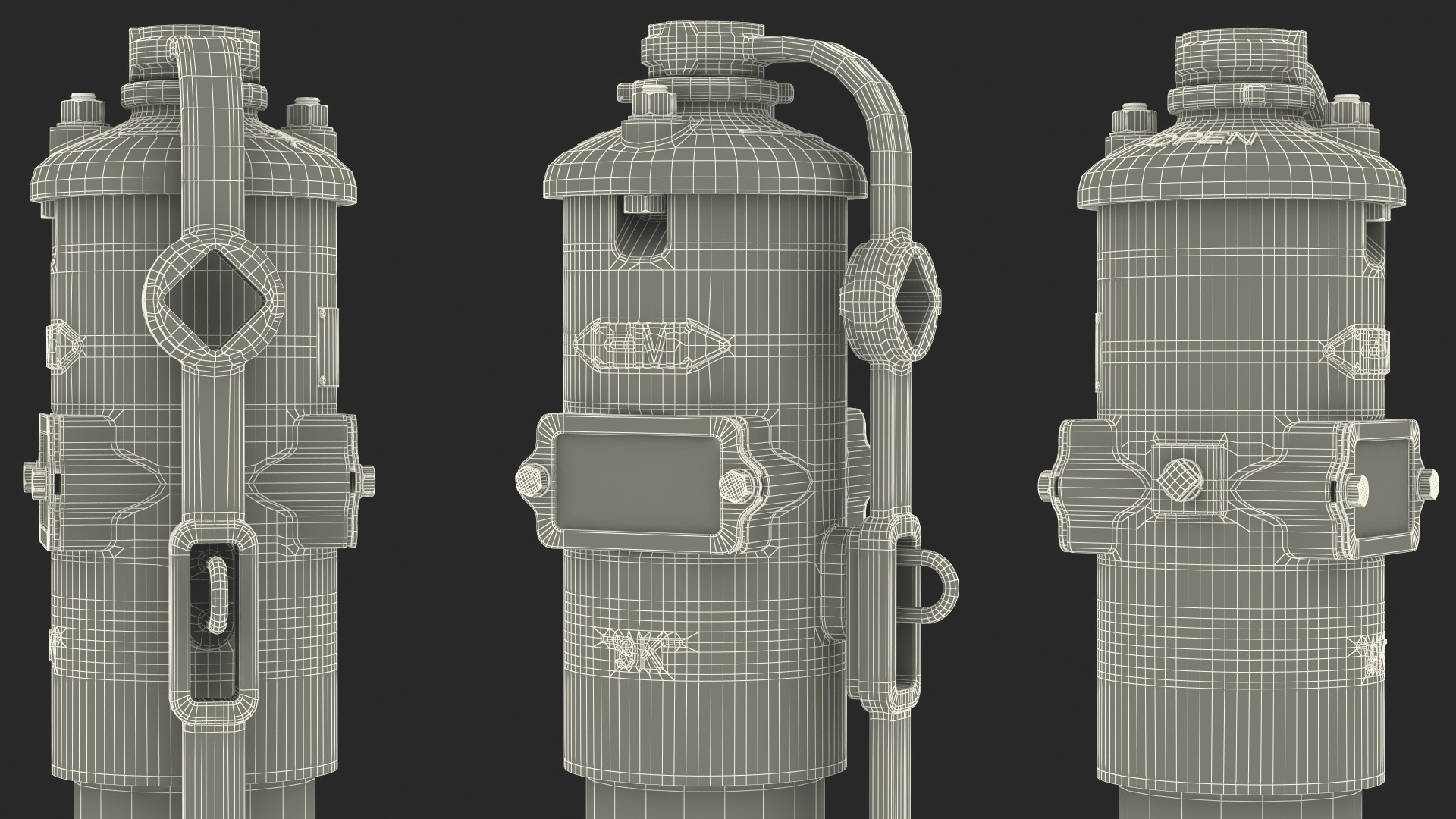 3D Old Fire Protection Underground Indicator Post