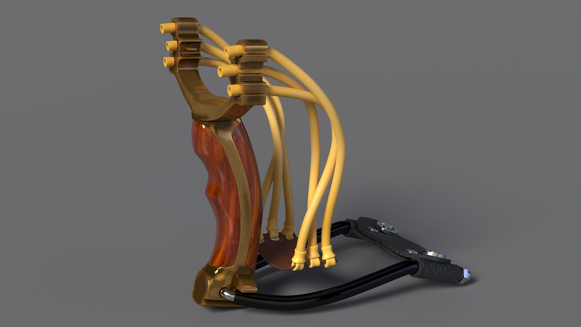3D Folding Wrist Slingshot Wood model