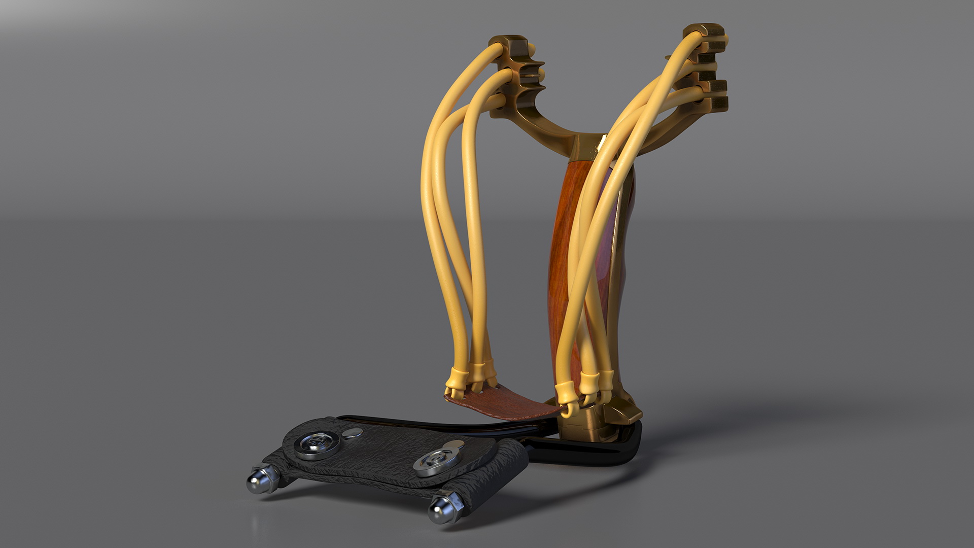 3D Folding Wrist Slingshot Wood model