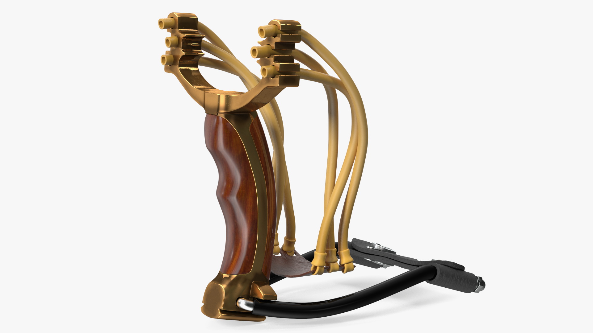 3D Folding Wrist Slingshot Wood model