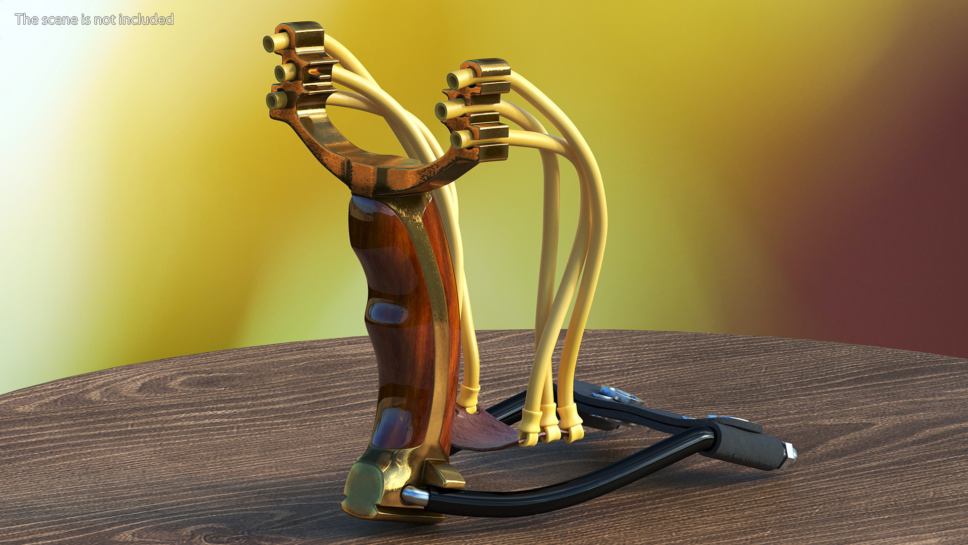 3D Folding Wrist Slingshot Wood model