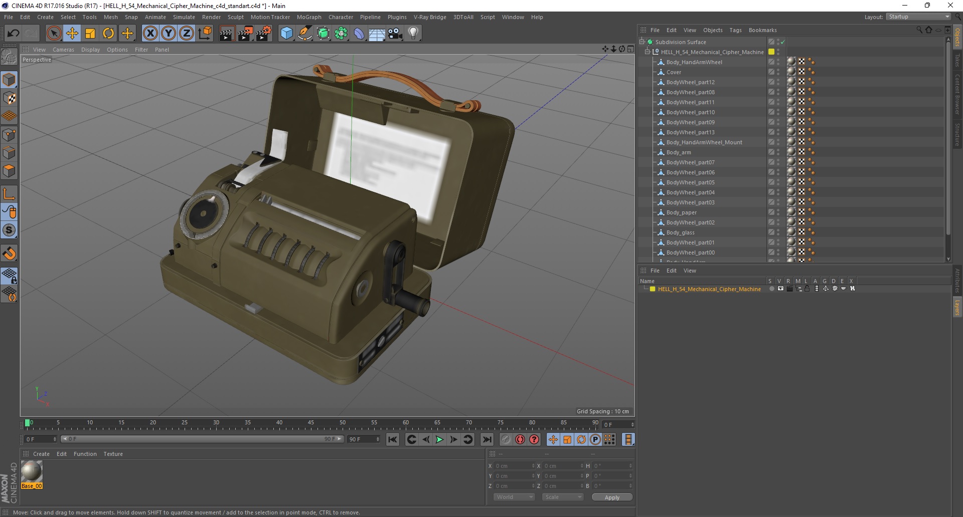 3D model HELL H 54 Mechanical Cipher Machine