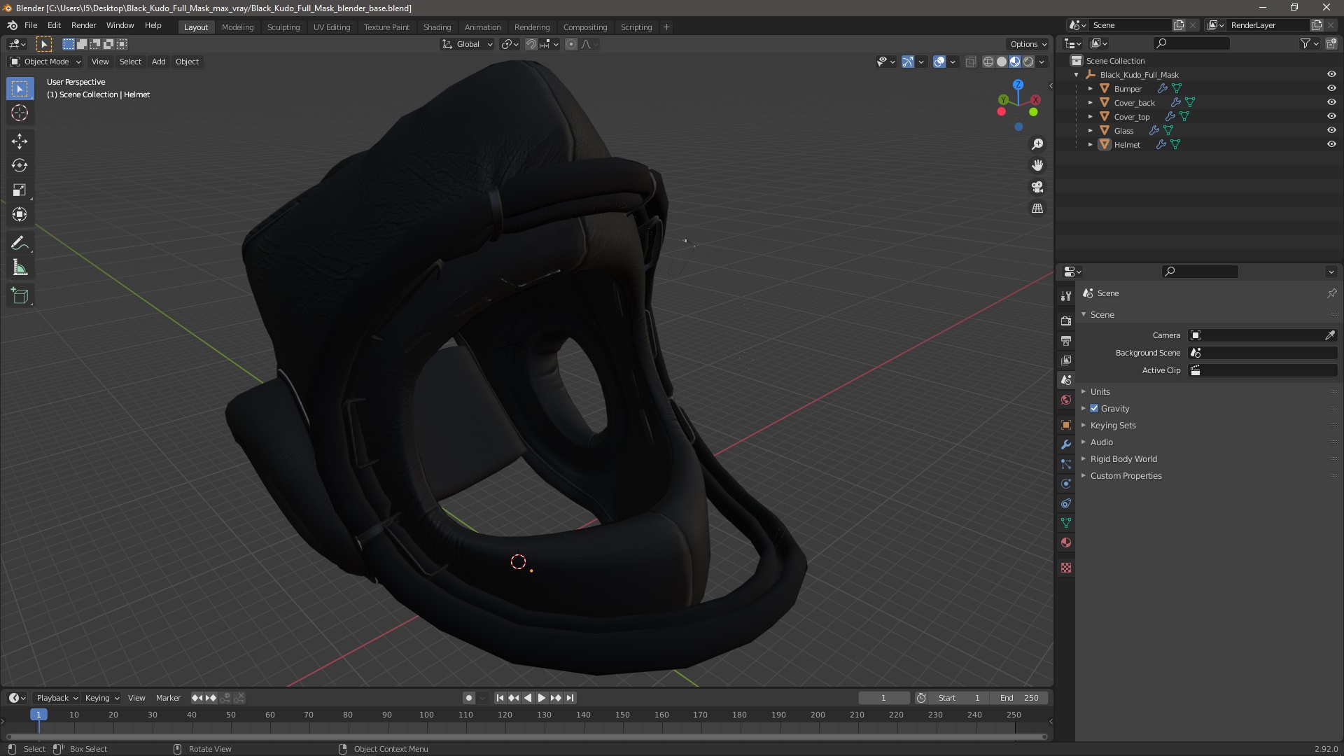 3D model Black Kudo Full Mask