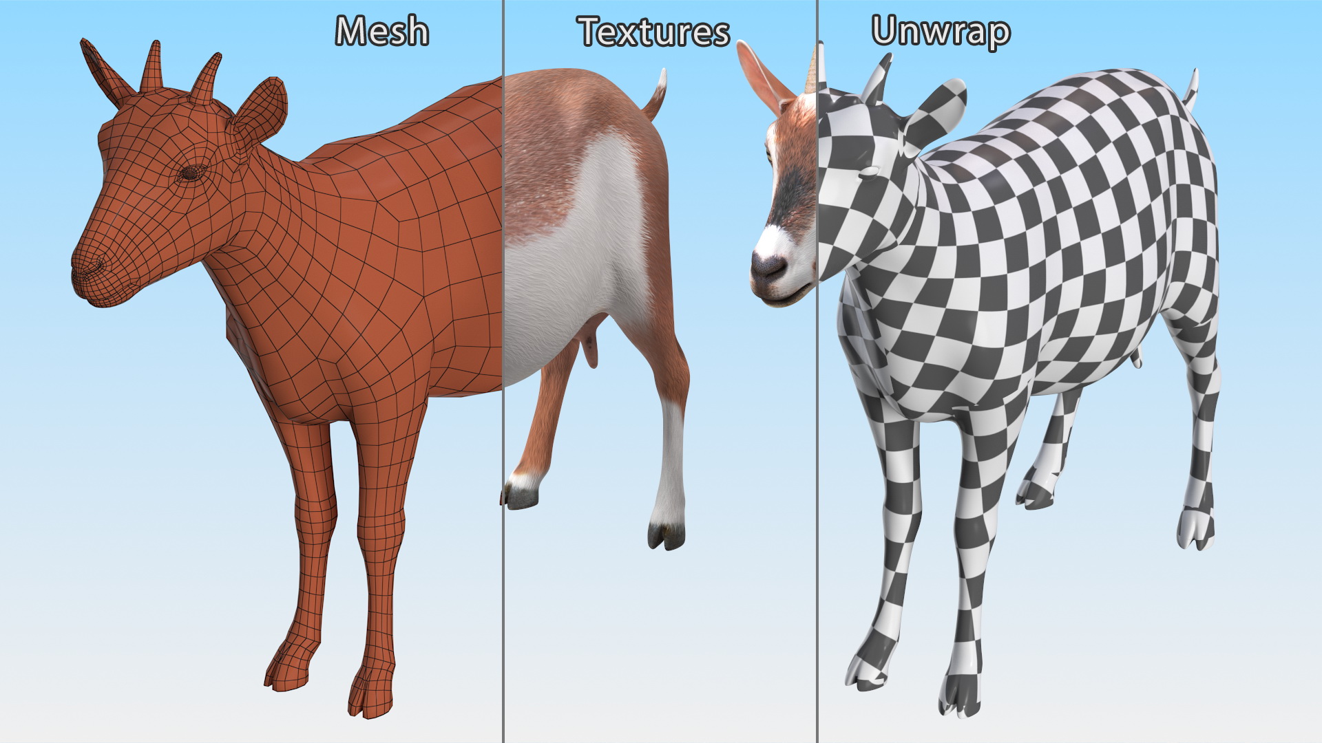 3D Dairy Goat Brown