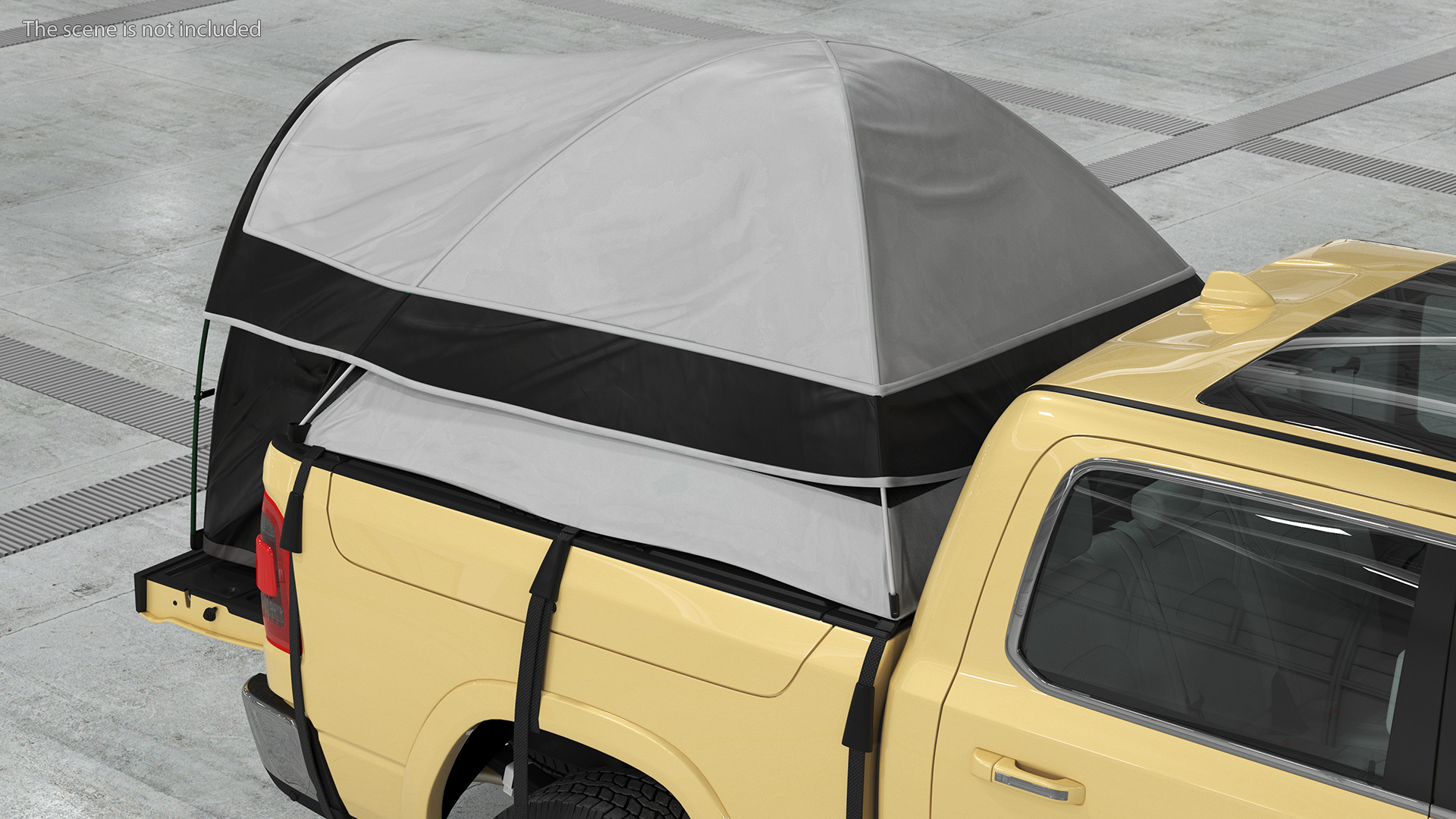 Pickup Truck Tent Grey on Pickup 3D