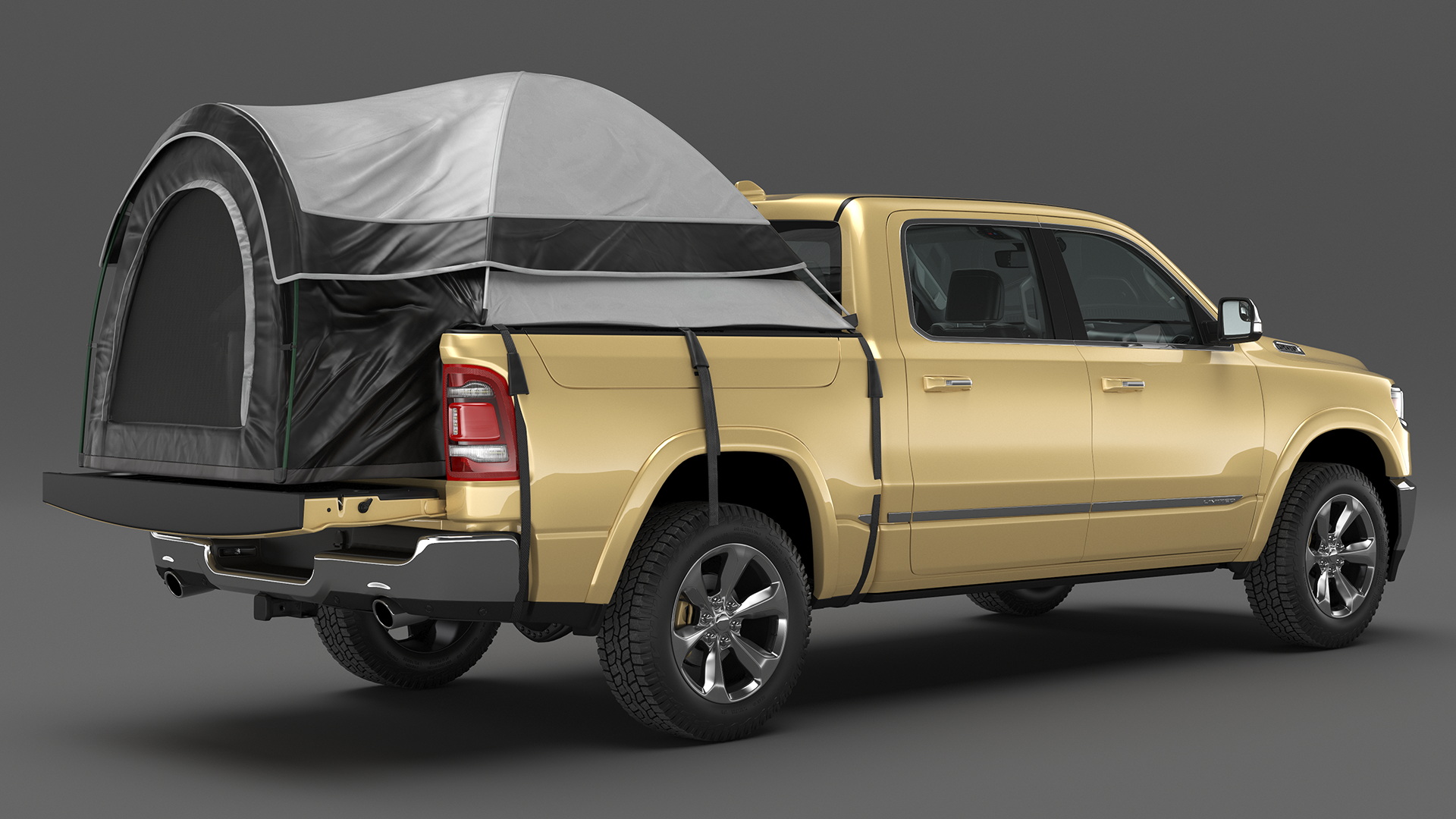Pickup Truck Tent Grey on Pickup 3D