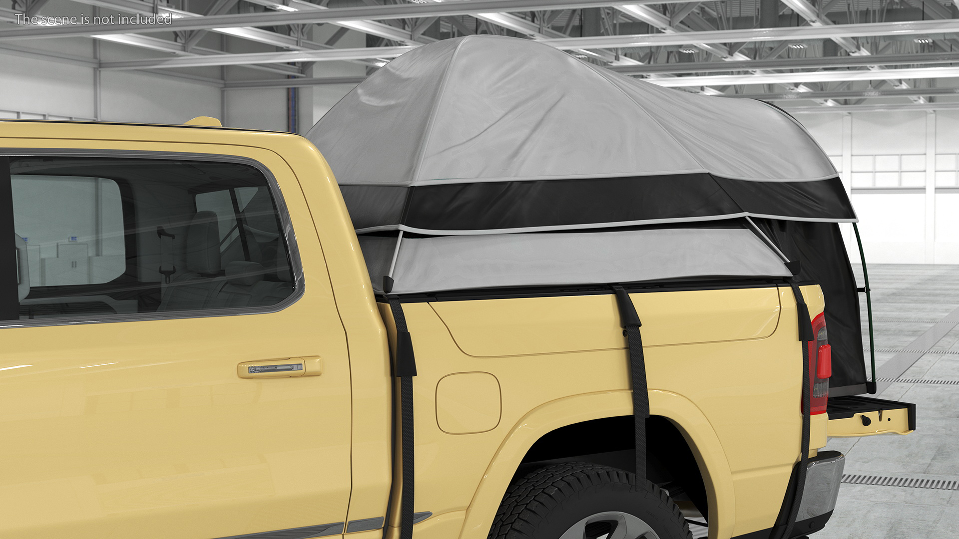 Pickup Truck Tent Grey on Pickup 3D