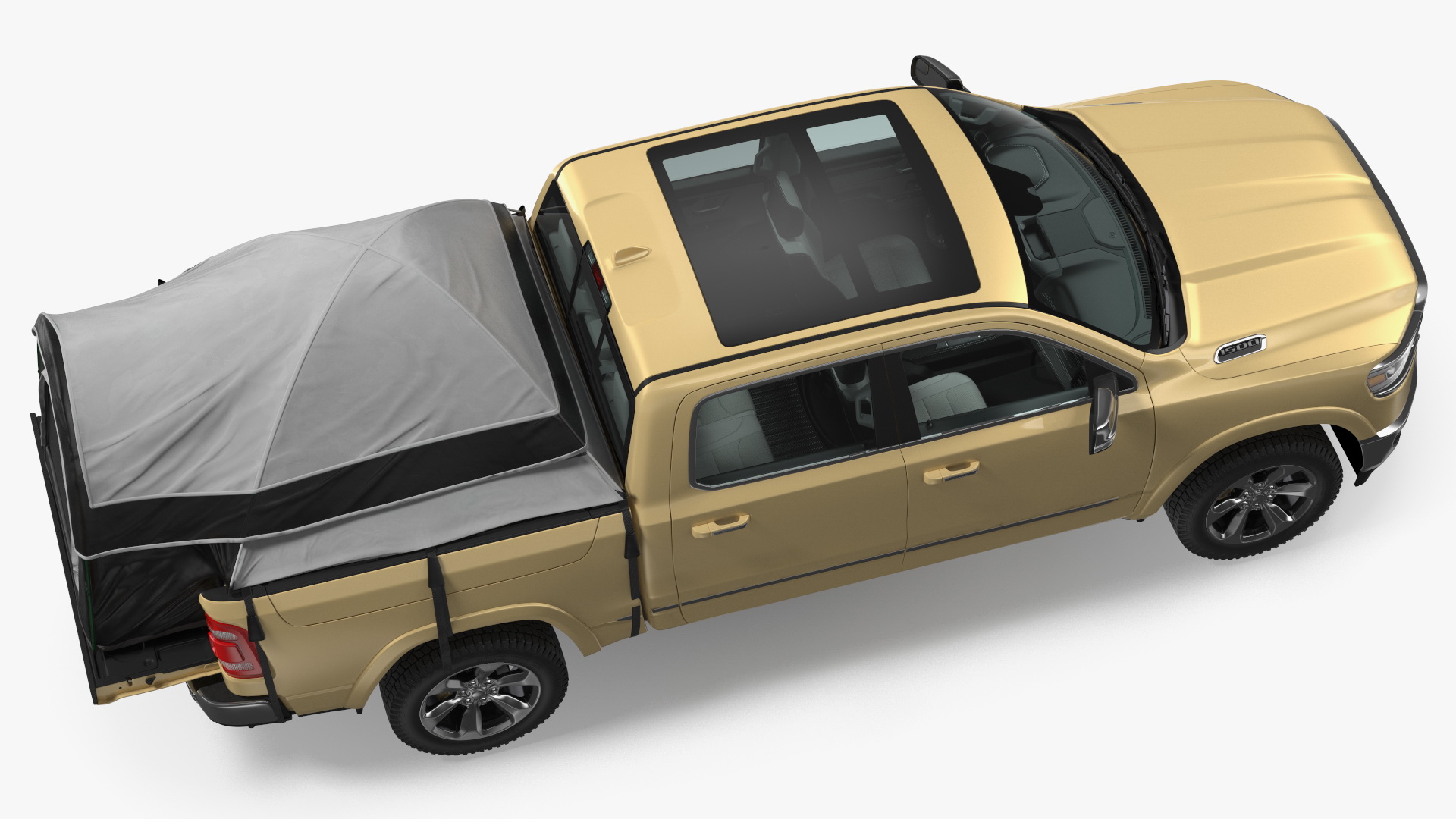 Pickup Truck Tent Grey on Pickup 3D
