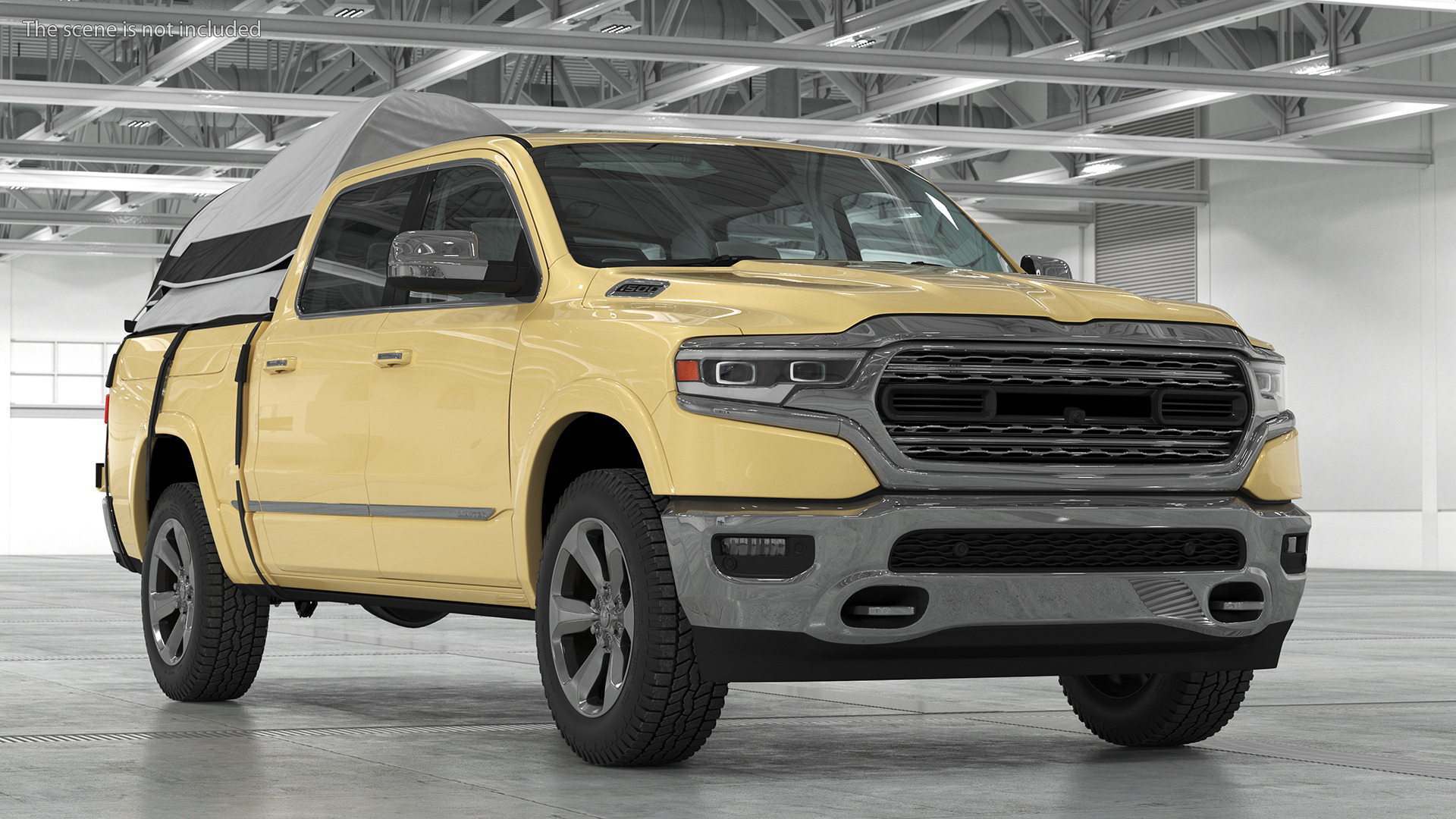 Pickup Truck Tent Grey on Pickup 3D