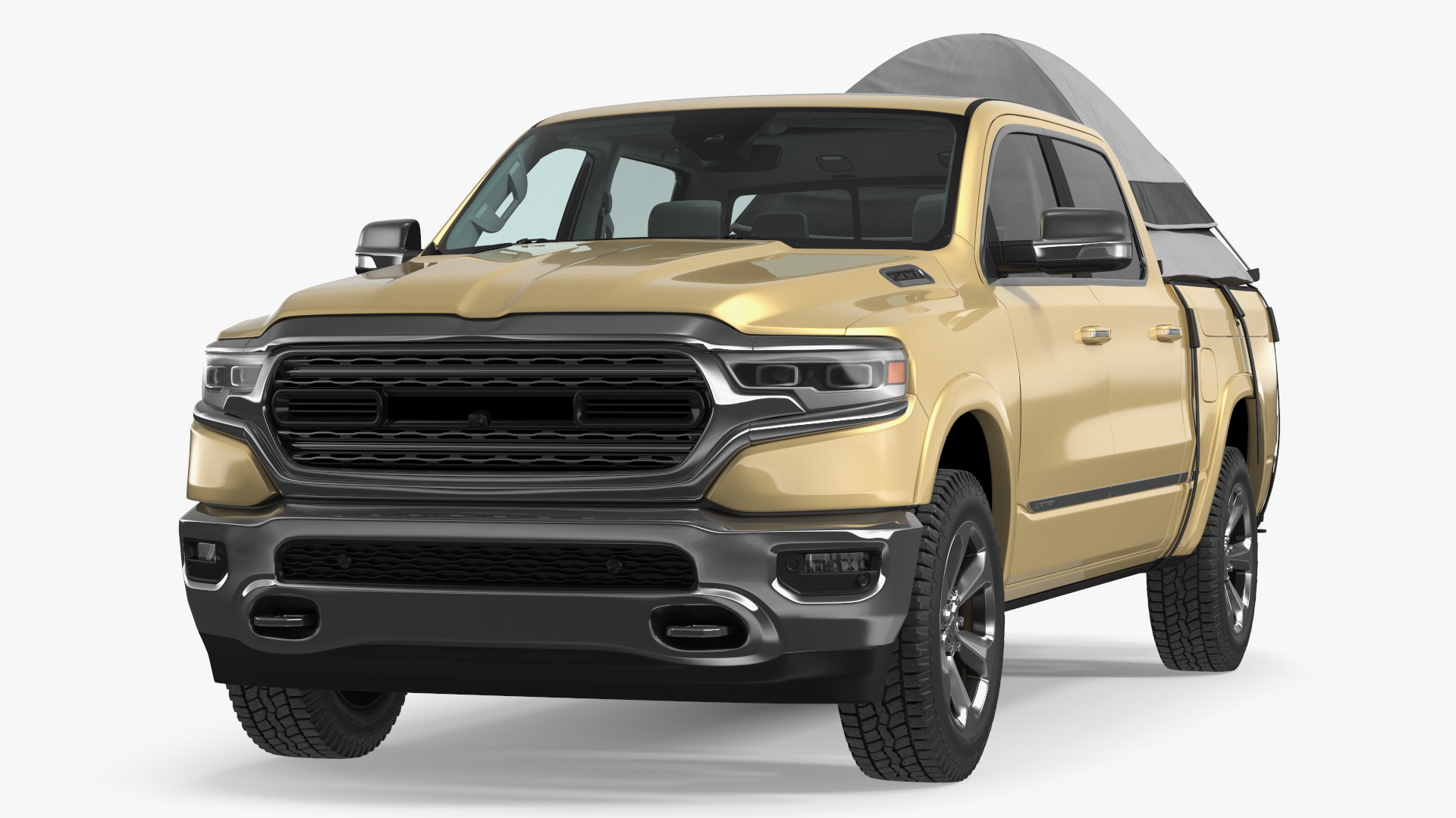 Pickup Truck Tent Grey on Pickup 3D