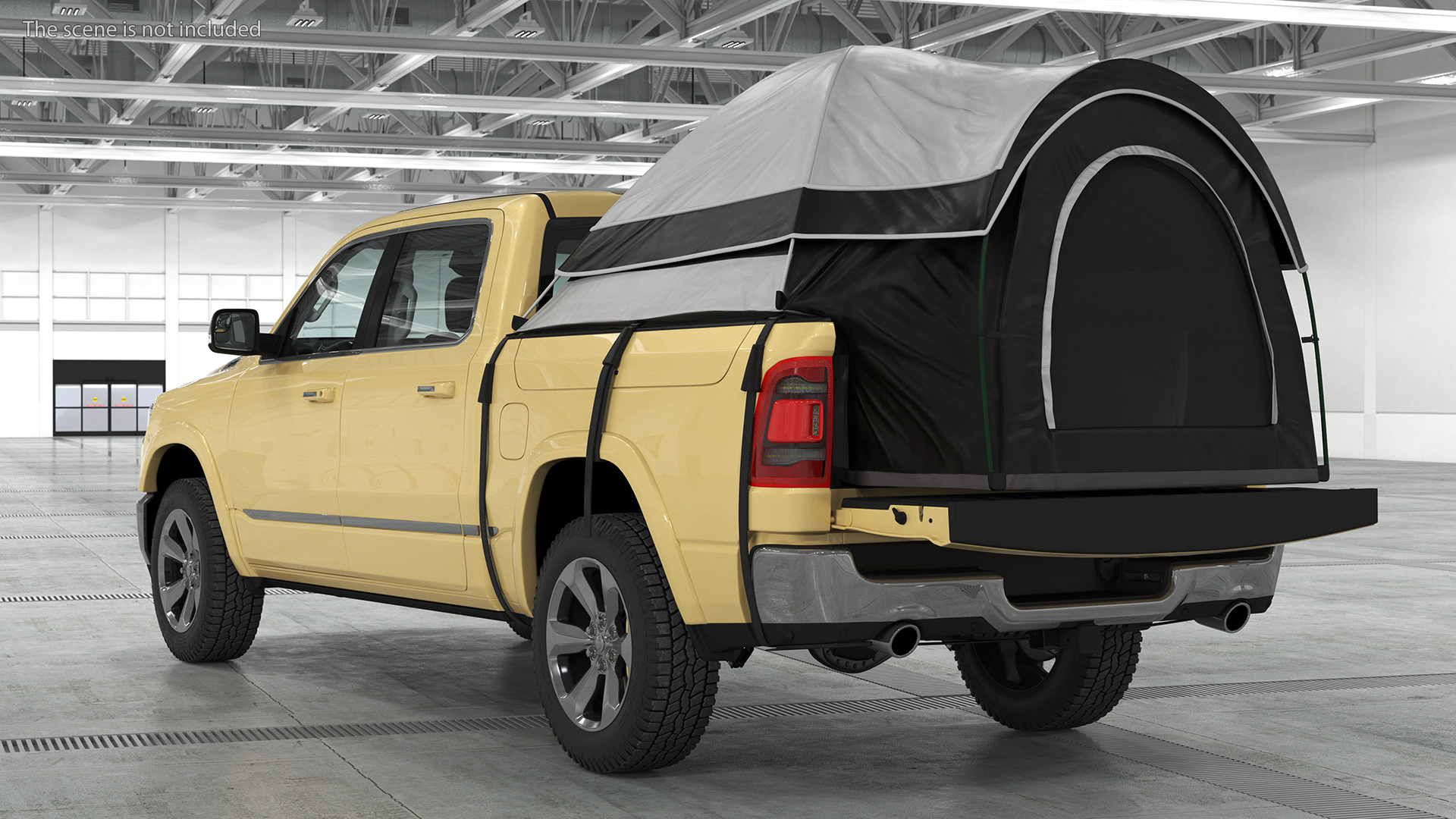 Pickup Truck Tent Grey on Pickup 3D