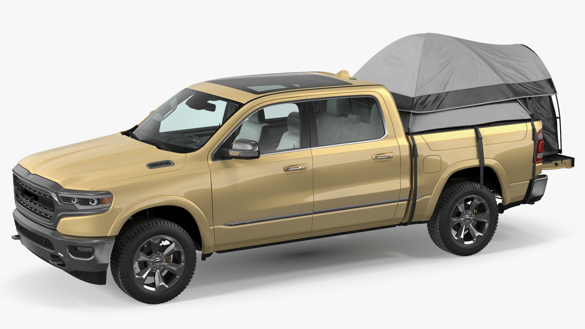 Pickup Truck Tent Grey on Pickup 3D
