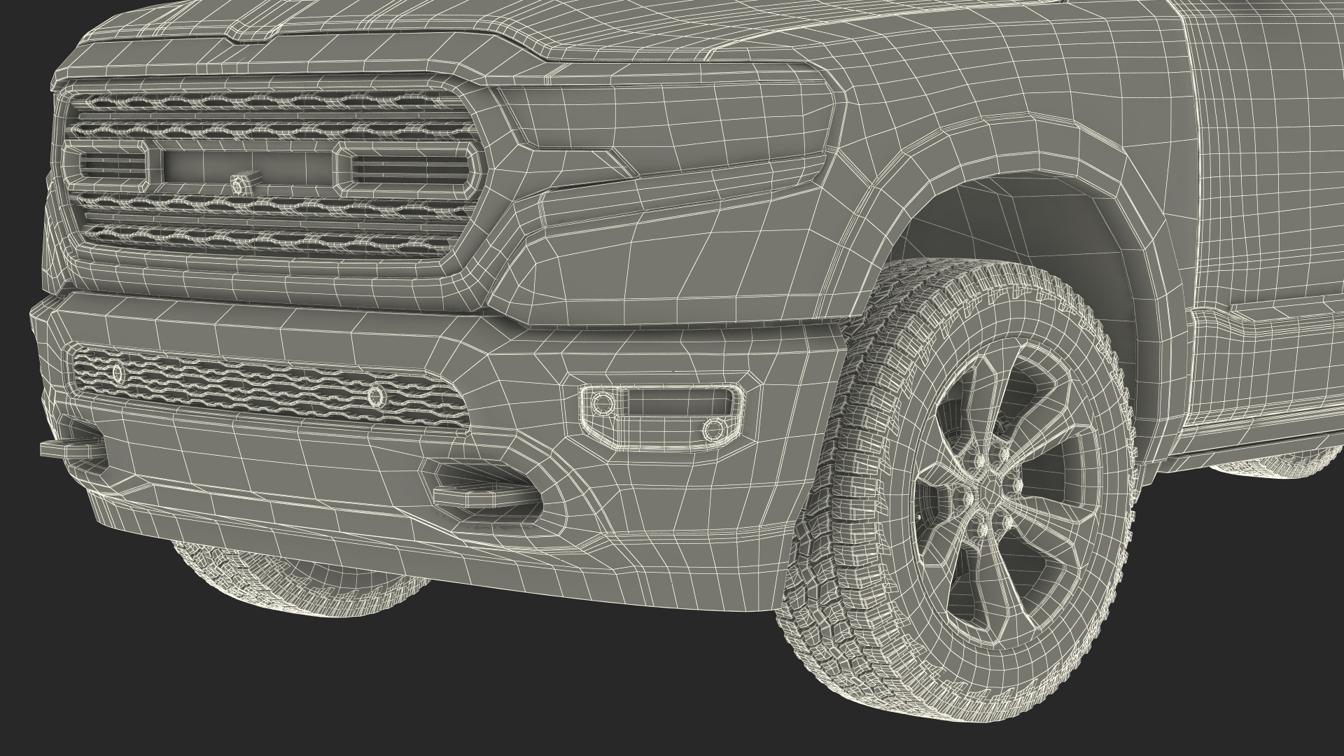 Pickup Truck Tent Grey on Pickup 3D