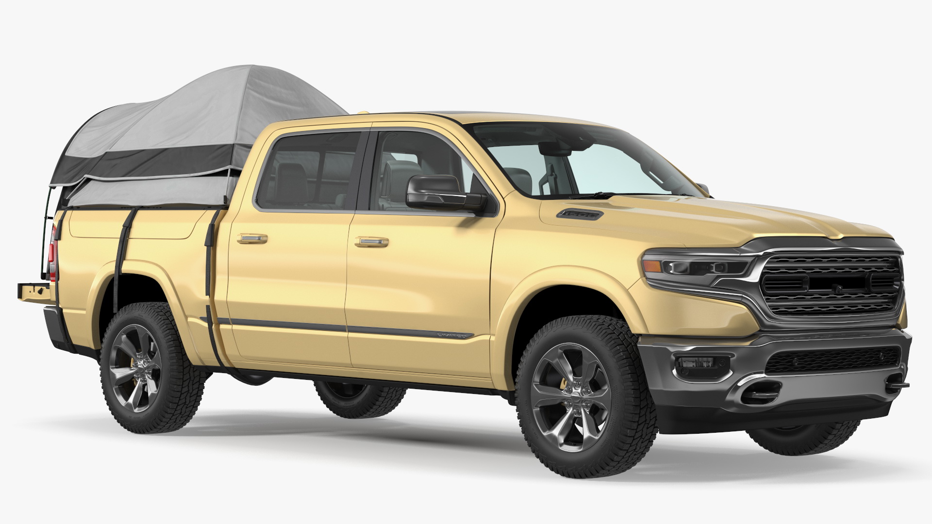 Pickup Truck Tent Grey on Pickup 3D
