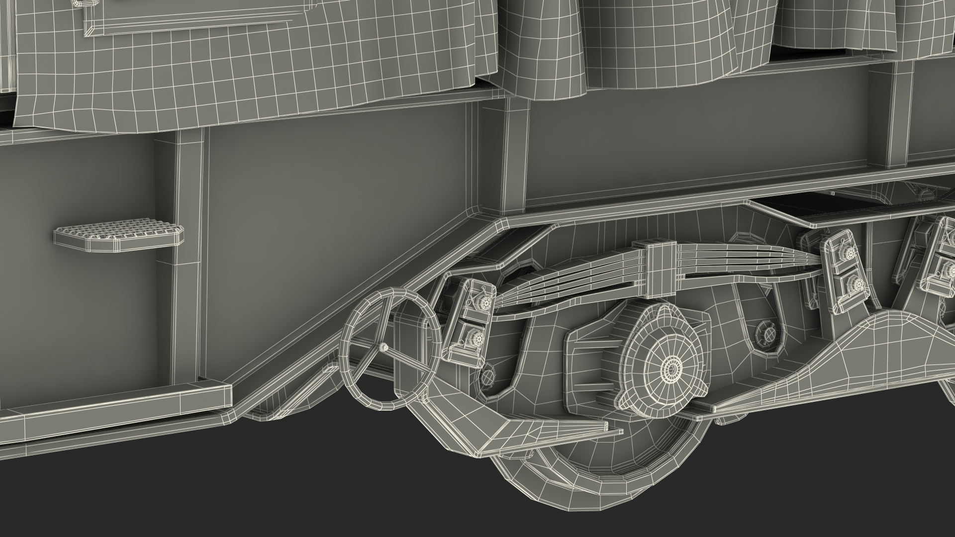 DB Cargo Coil Transporter Tarpaulin Freight Wagon No Interior Dirty 3D