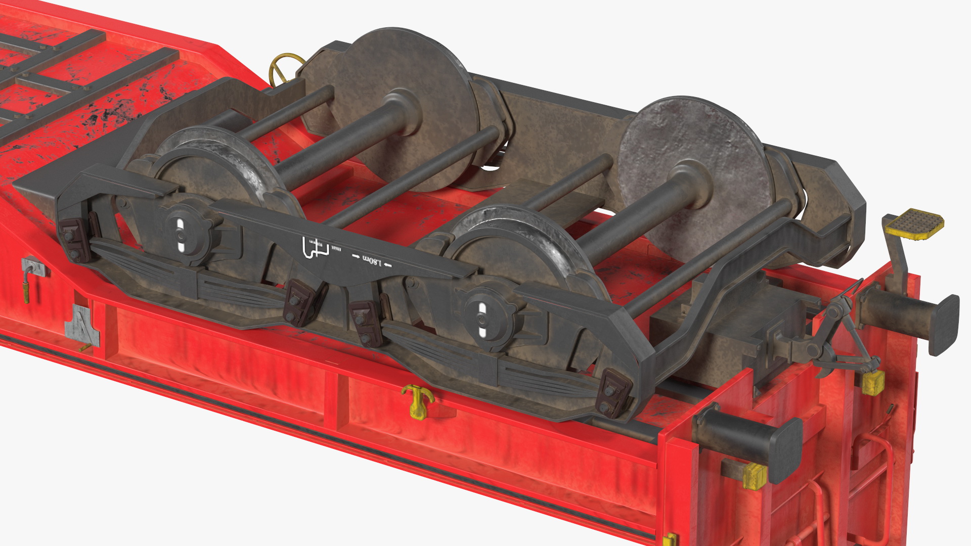 DB Cargo Coil Transporter Tarpaulin Freight Wagon No Interior Dirty 3D