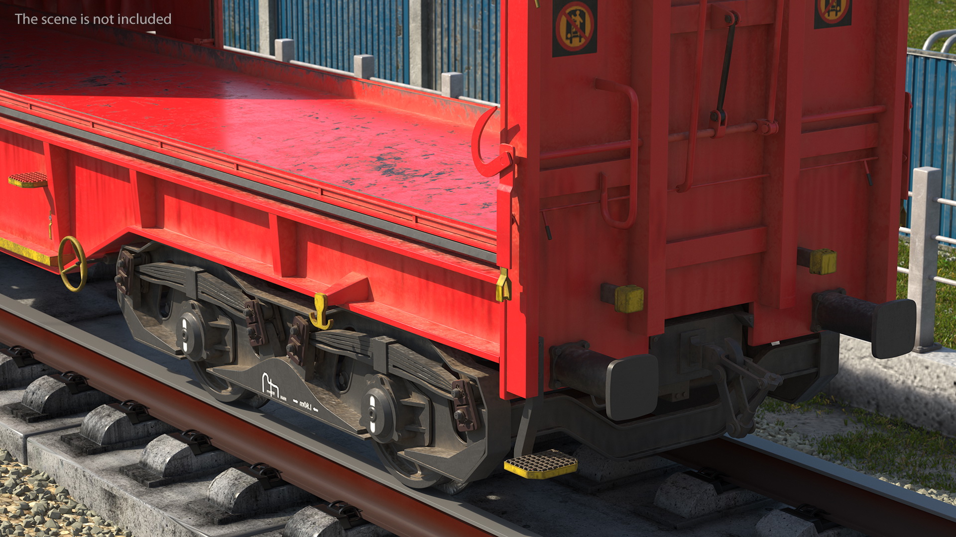 DB Cargo Coil Transporter Tarpaulin Freight Wagon No Interior Dirty 3D