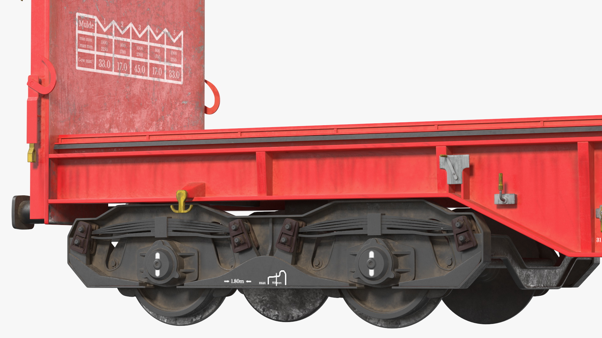 DB Cargo Coil Transporter Tarpaulin Freight Wagon No Interior Dirty 3D