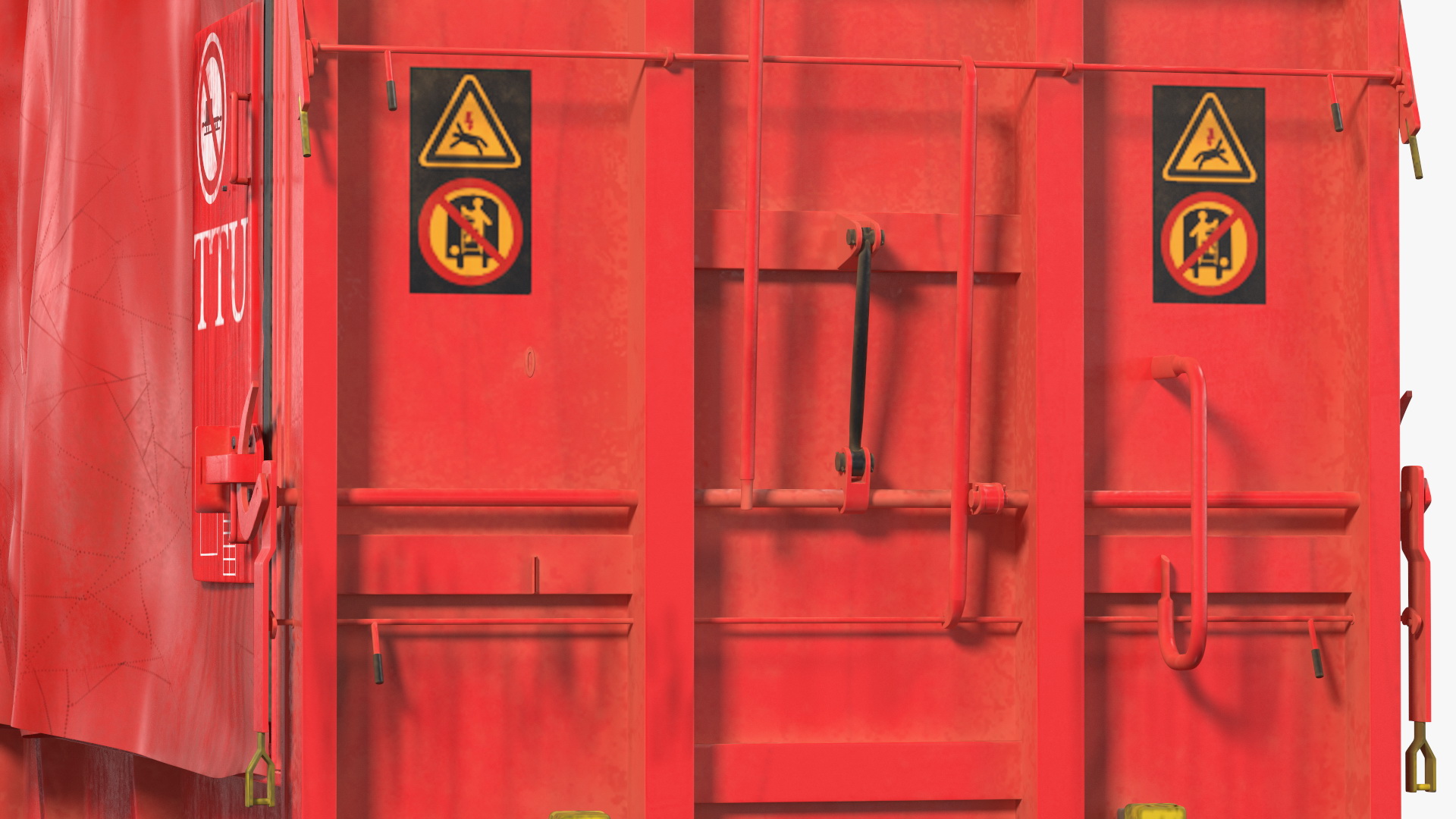 DB Cargo Coil Transporter Tarpaulin Freight Wagon No Interior Dirty 3D