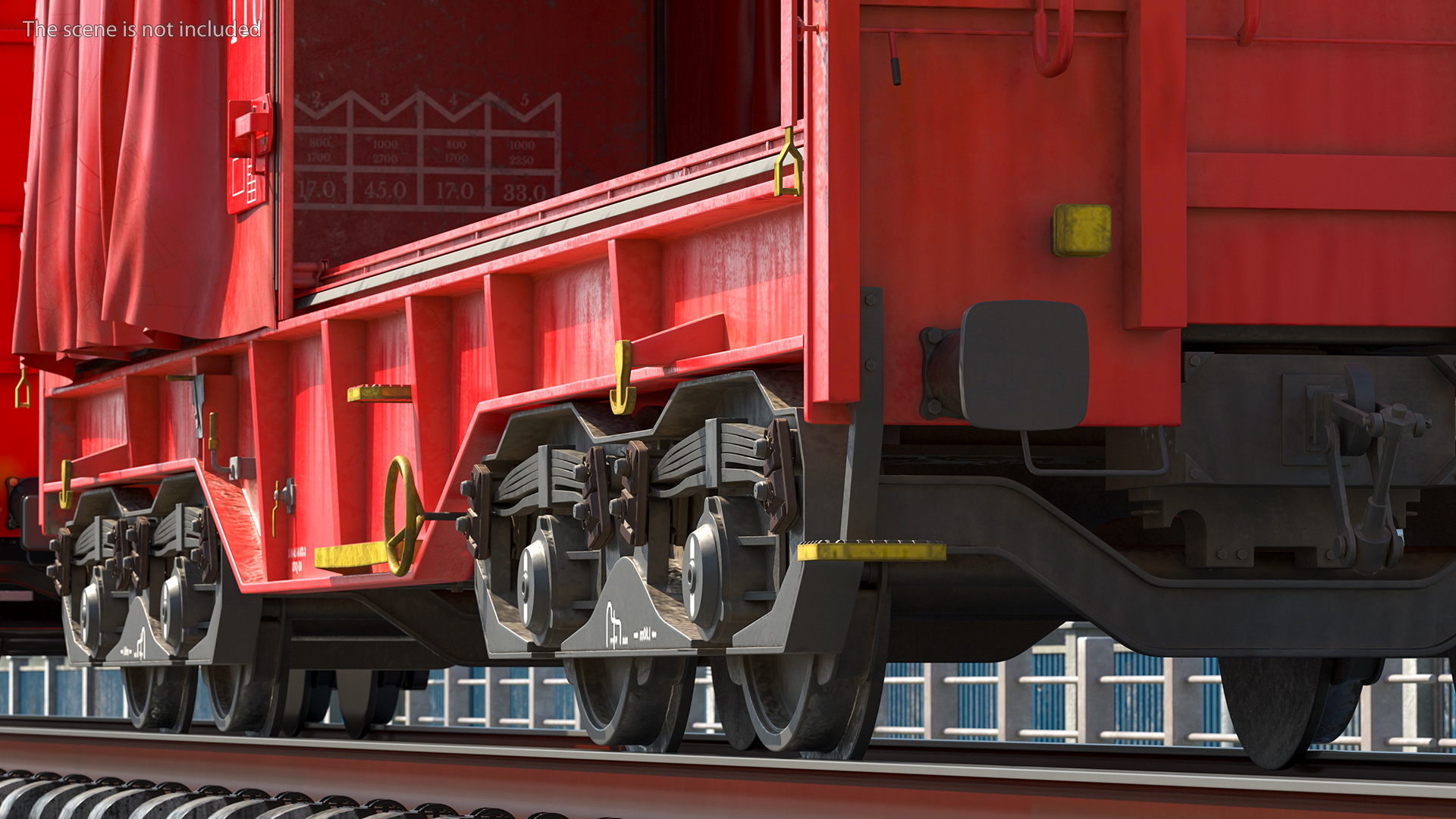 DB Cargo Coil Transporter Tarpaulin Freight Wagon No Interior Dirty 3D