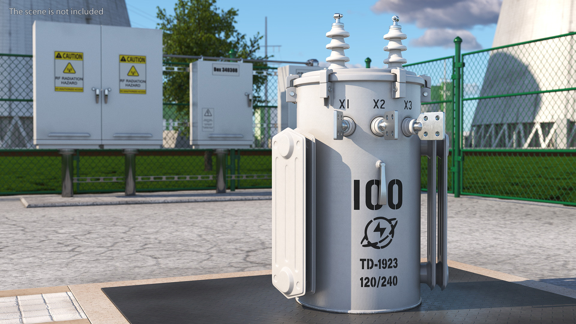 3D Single Phase Electric Pole Transformer model