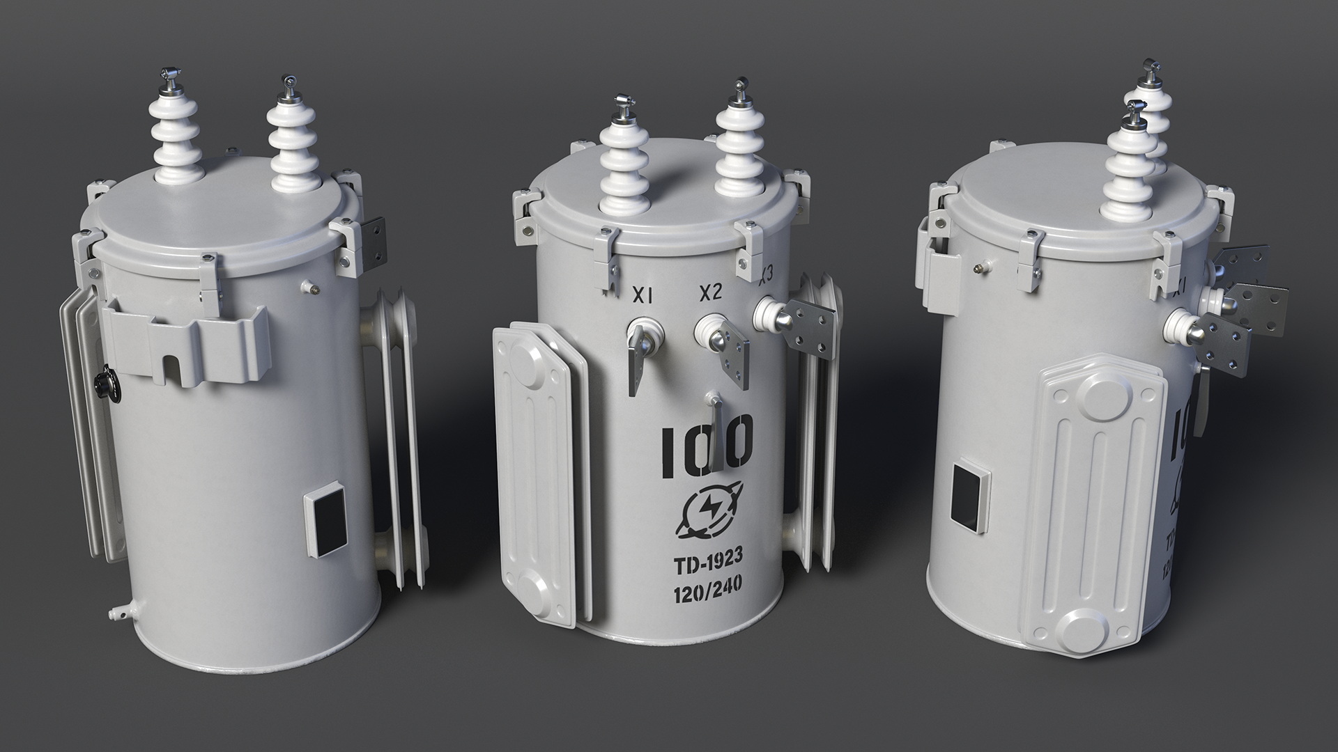 3D Single Phase Electric Pole Transformer model