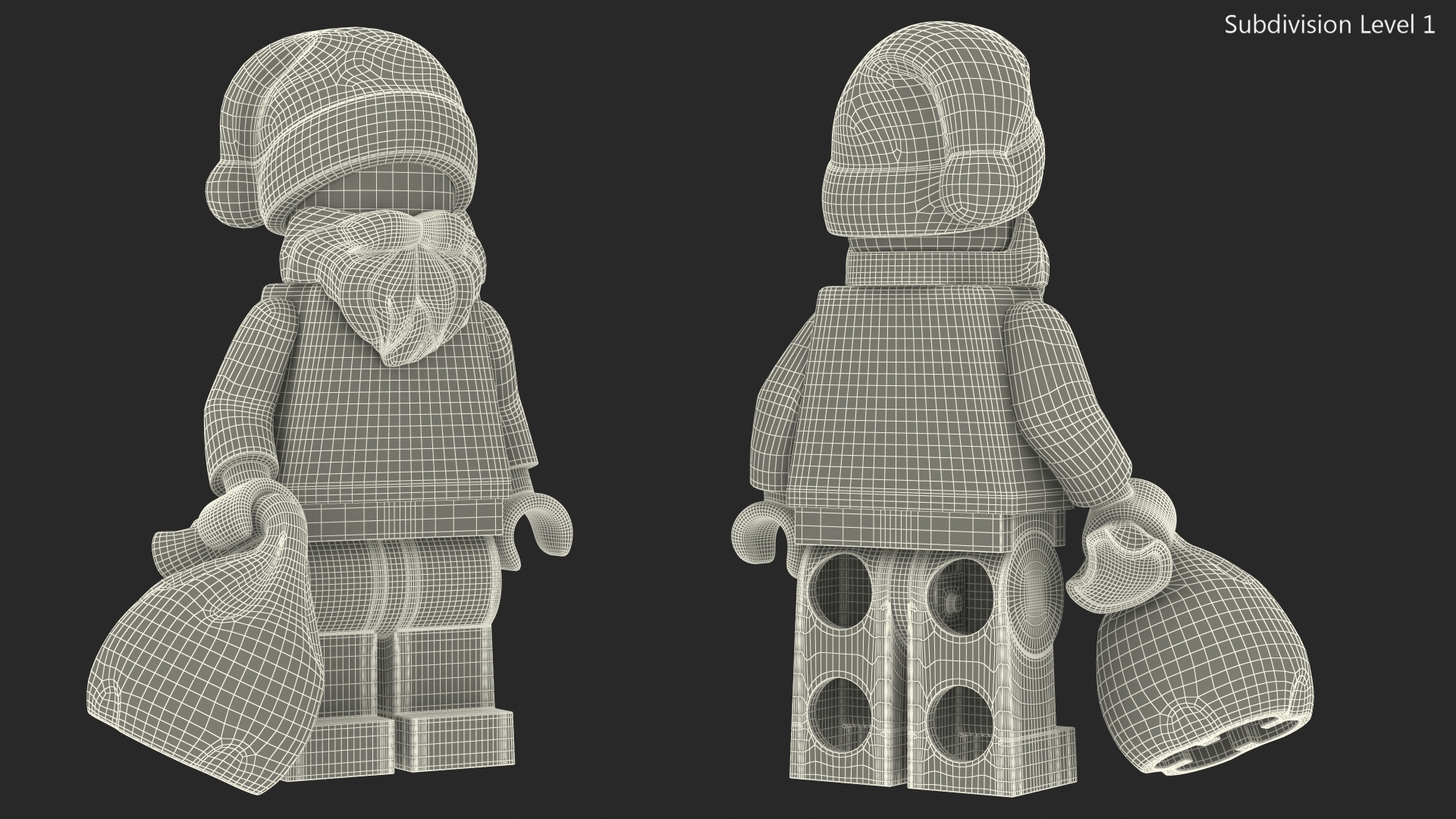 3D model LEGO Santa with Toy Sack Minifigure