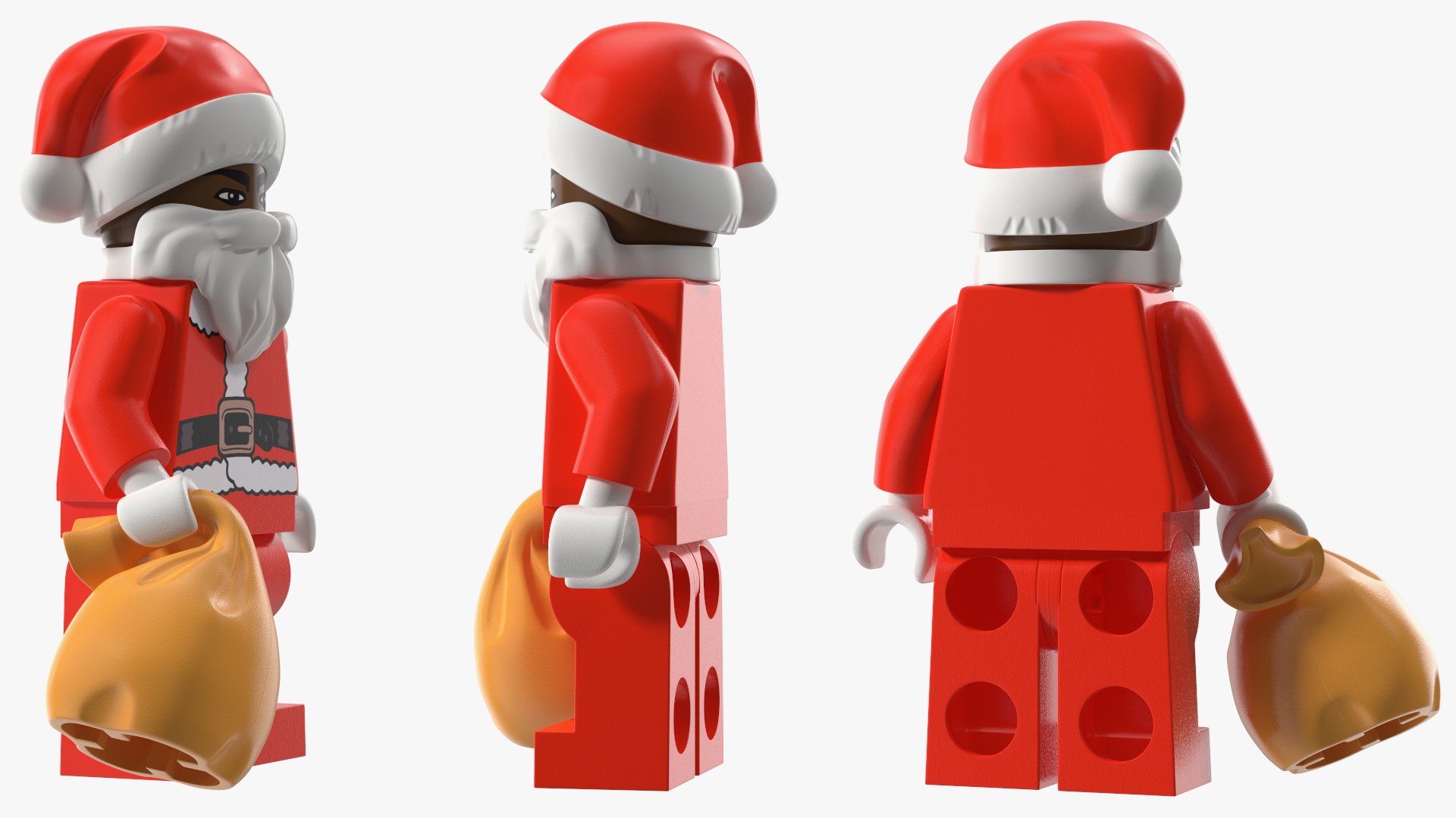 3D model LEGO Santa with Toy Sack Minifigure