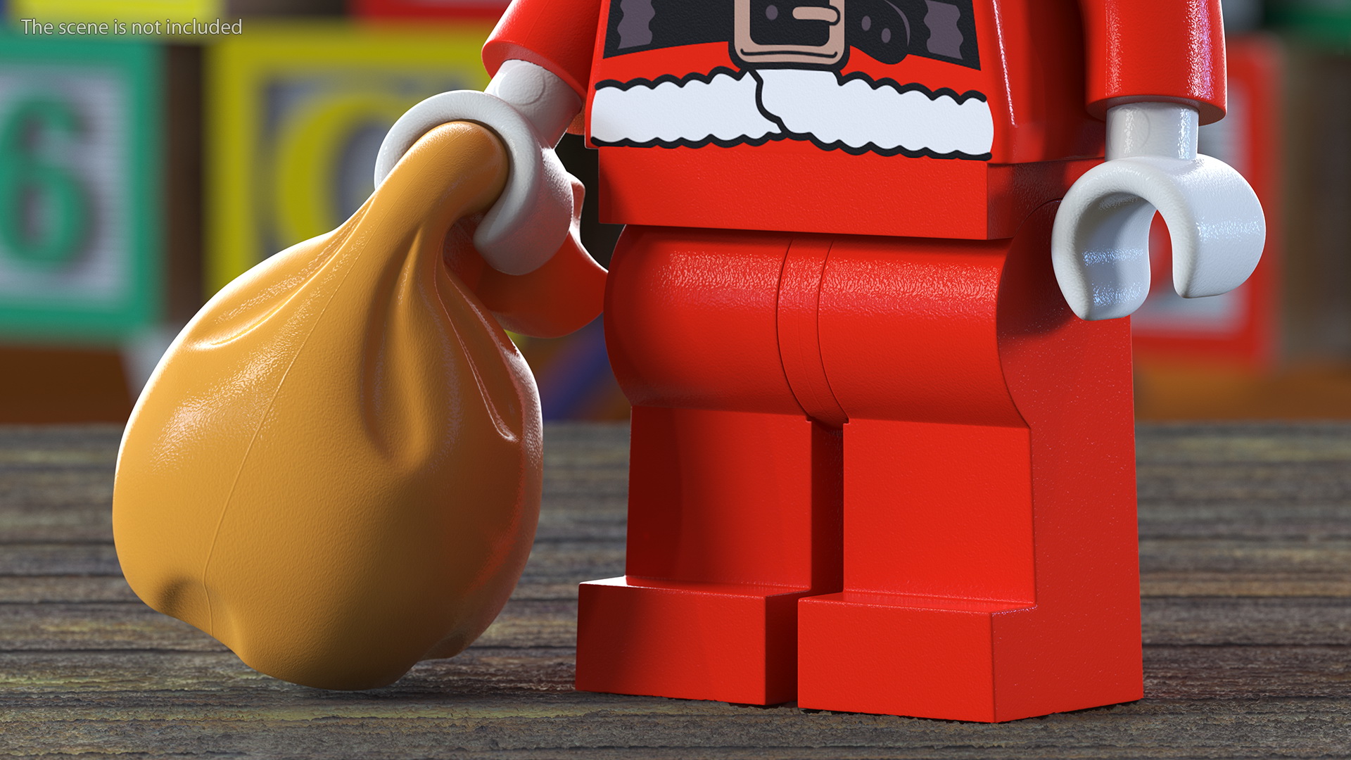 3D model LEGO Santa with Toy Sack Minifigure