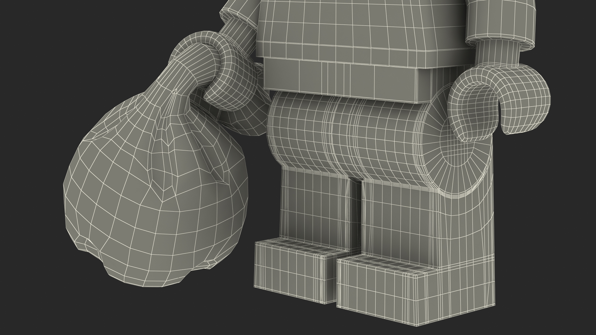 3D model LEGO Santa with Toy Sack Minifigure