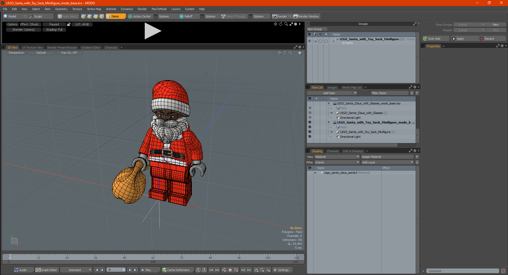 3D model LEGO Santa with Toy Sack Minifigure