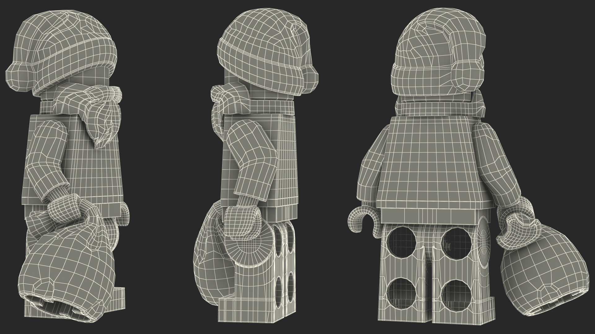 3D model LEGO Santa with Toy Sack Minifigure