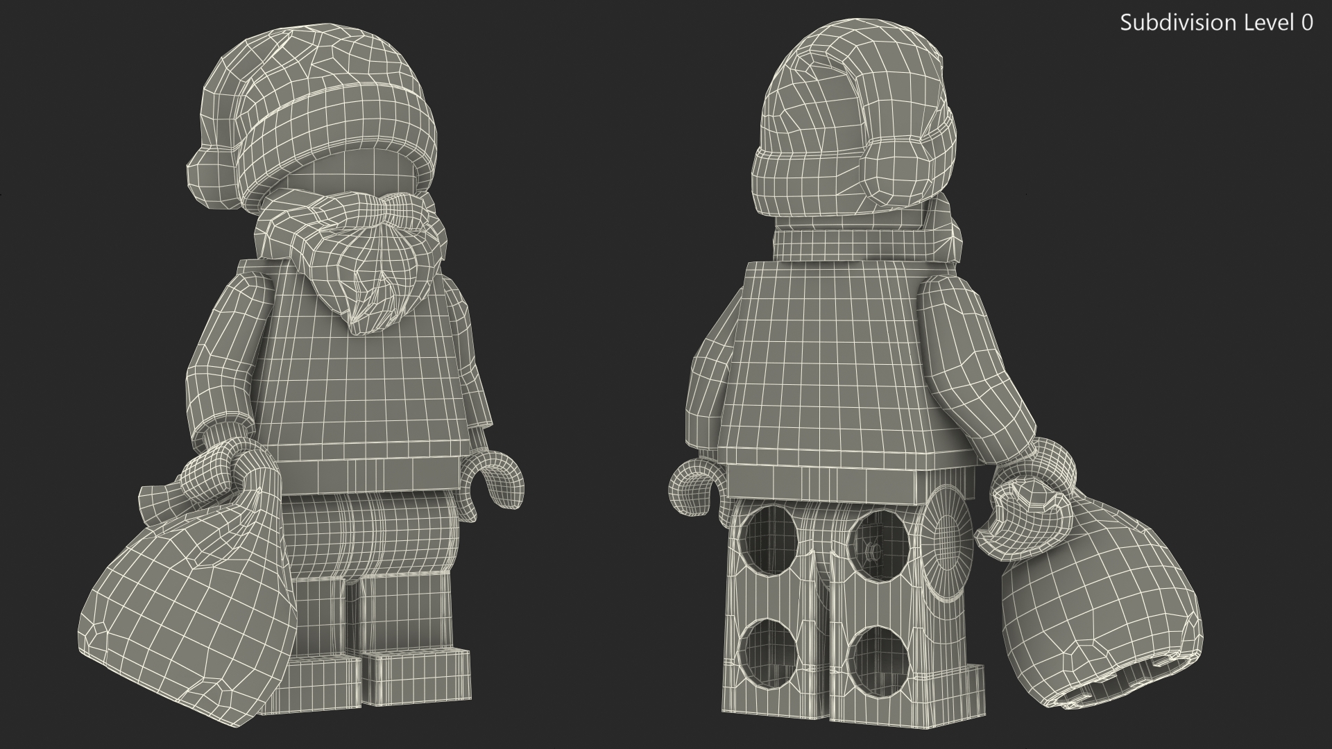 3D model LEGO Santa with Toy Sack Minifigure