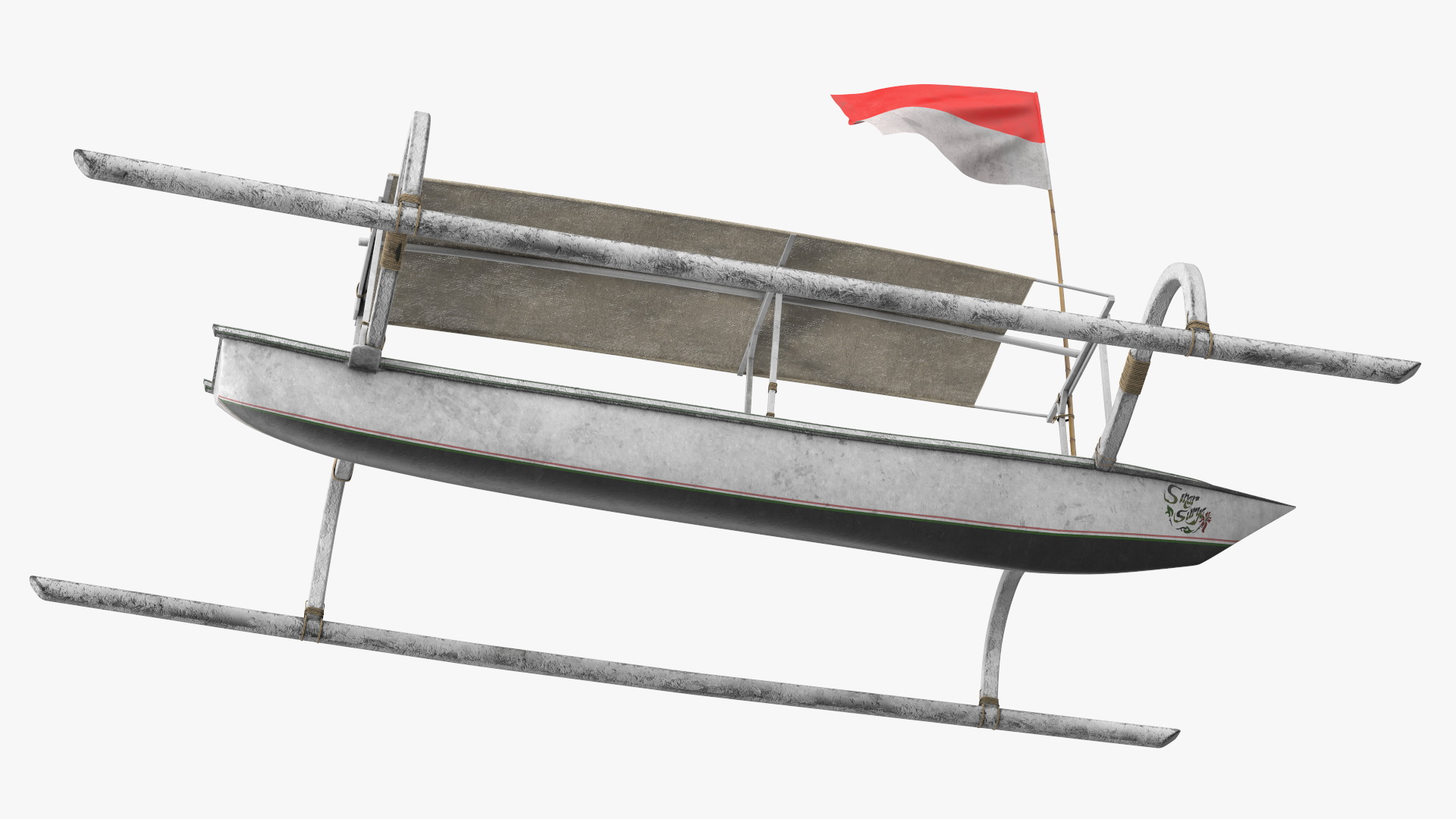 Bali Traditional Boat Jukung White 3D model