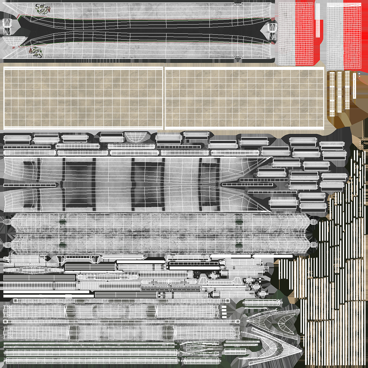 Bali Traditional Boat Jukung White 3D model