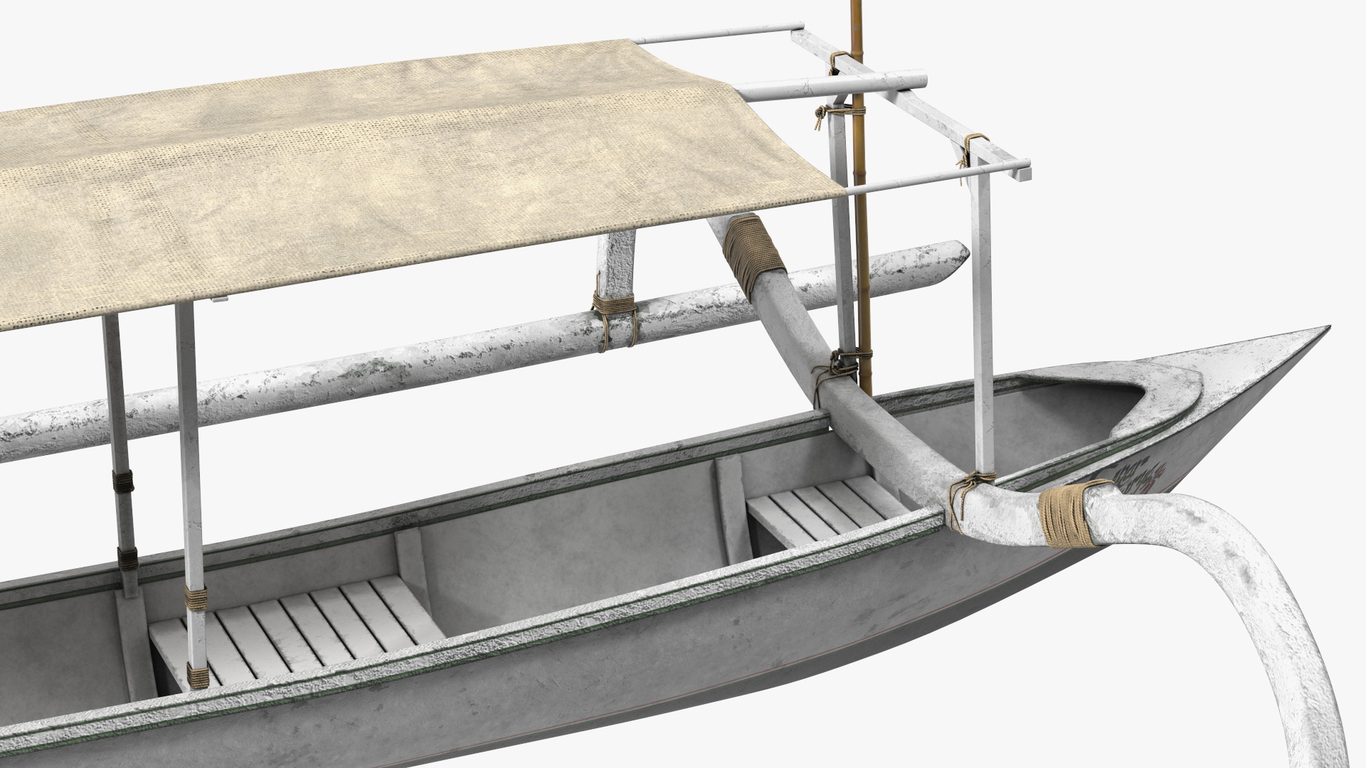 Bali Traditional Boat Jukung White 3D model