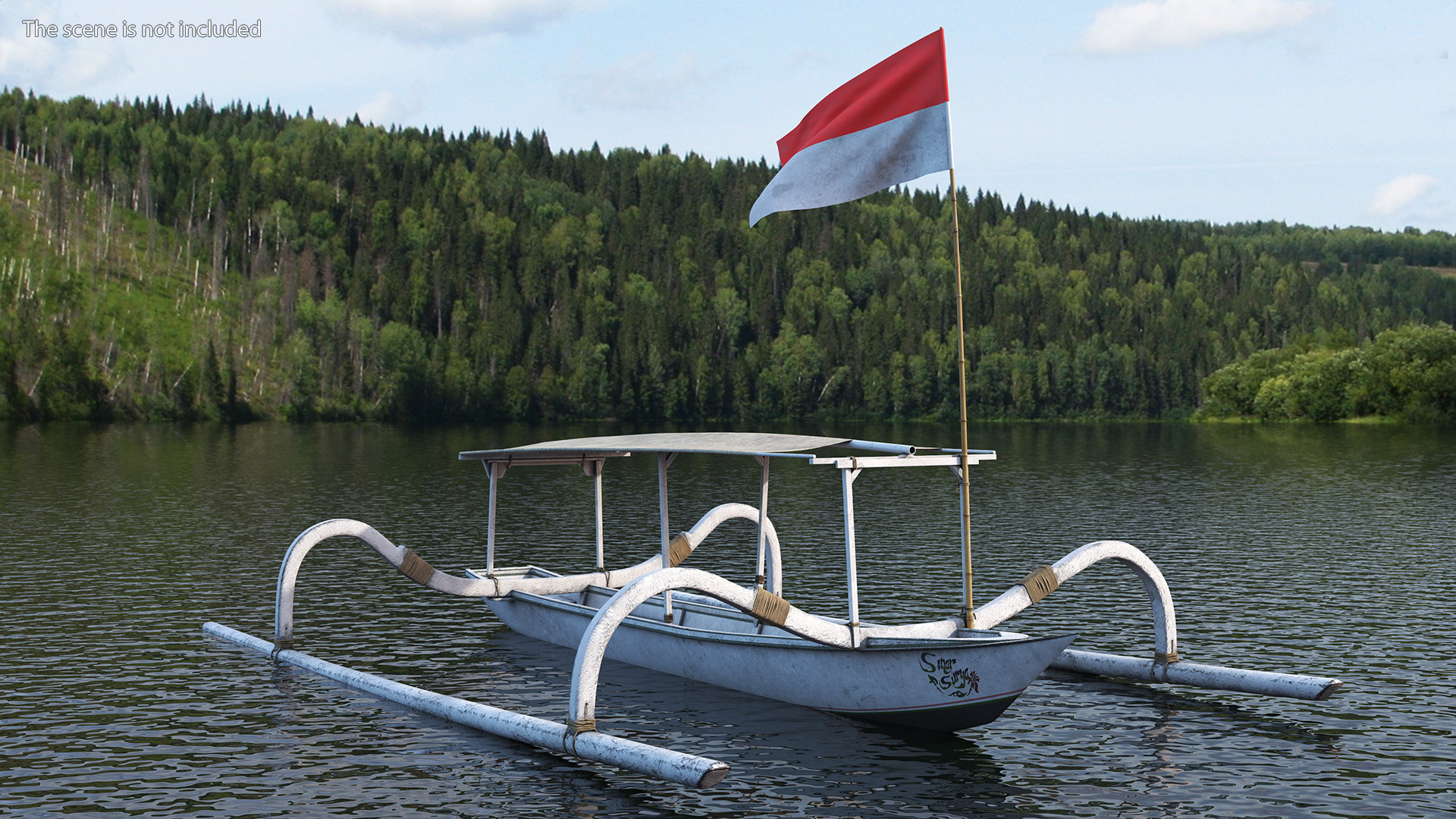 Bali Traditional Boat Jukung White 3D model