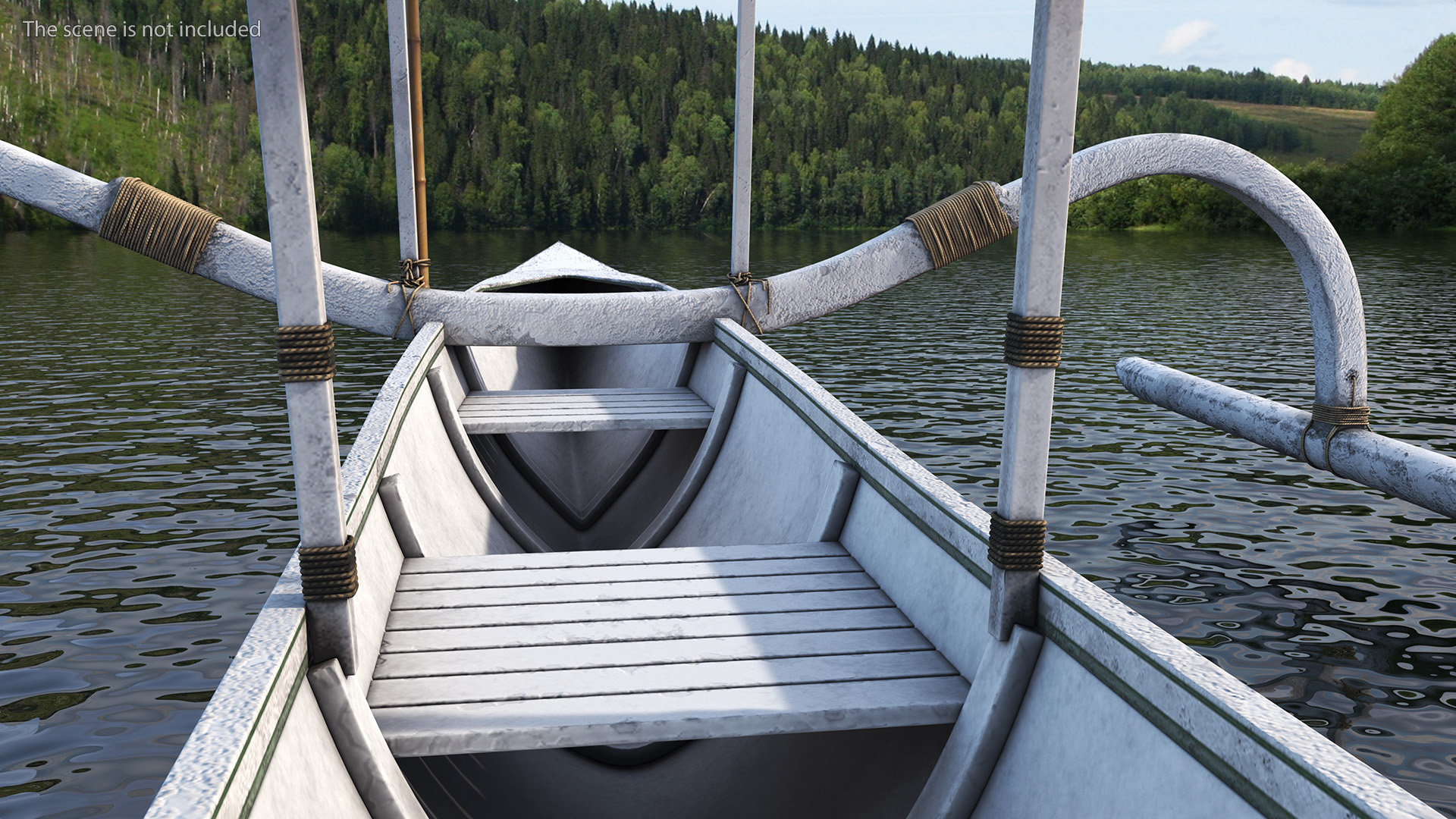 Bali Traditional Boat Jukung White 3D model