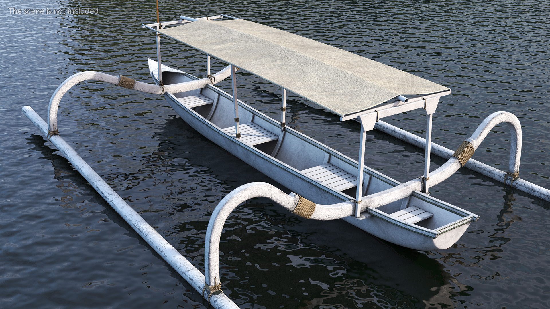 Bali Traditional Boat Jukung White 3D model
