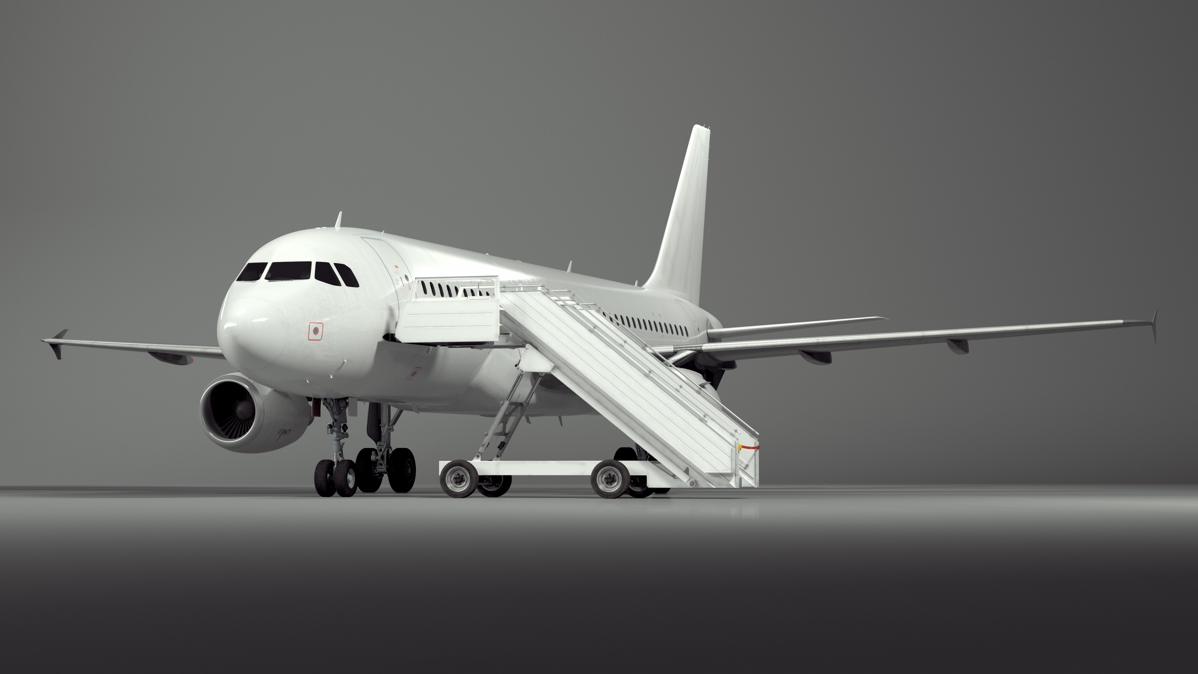 3D Airbus Plane with Passenger Steps model