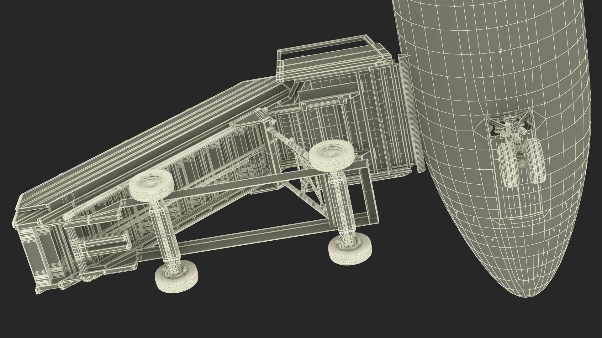 3D Airbus Plane with Passenger Steps model