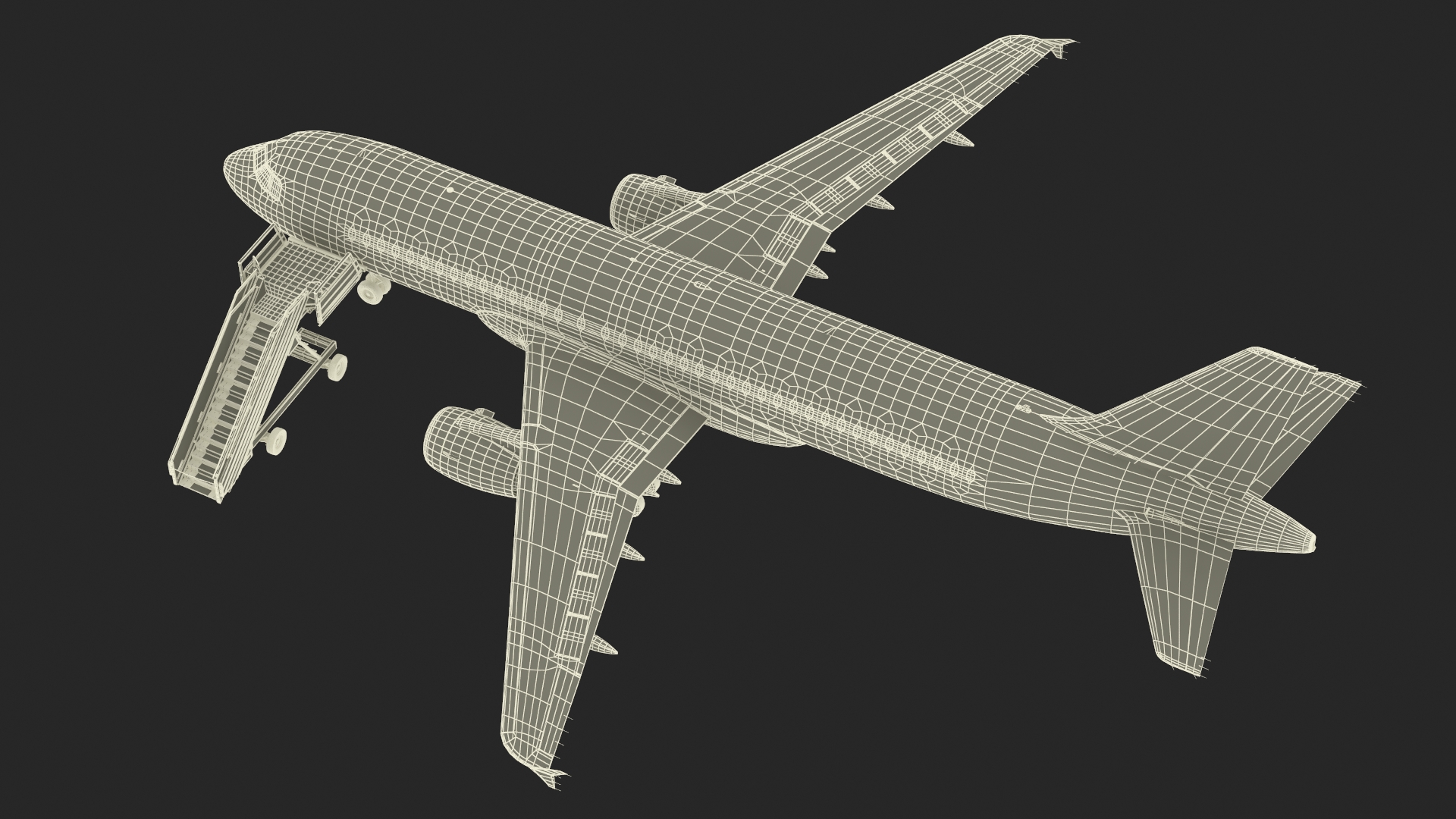 3D Airbus Plane with Passenger Steps model