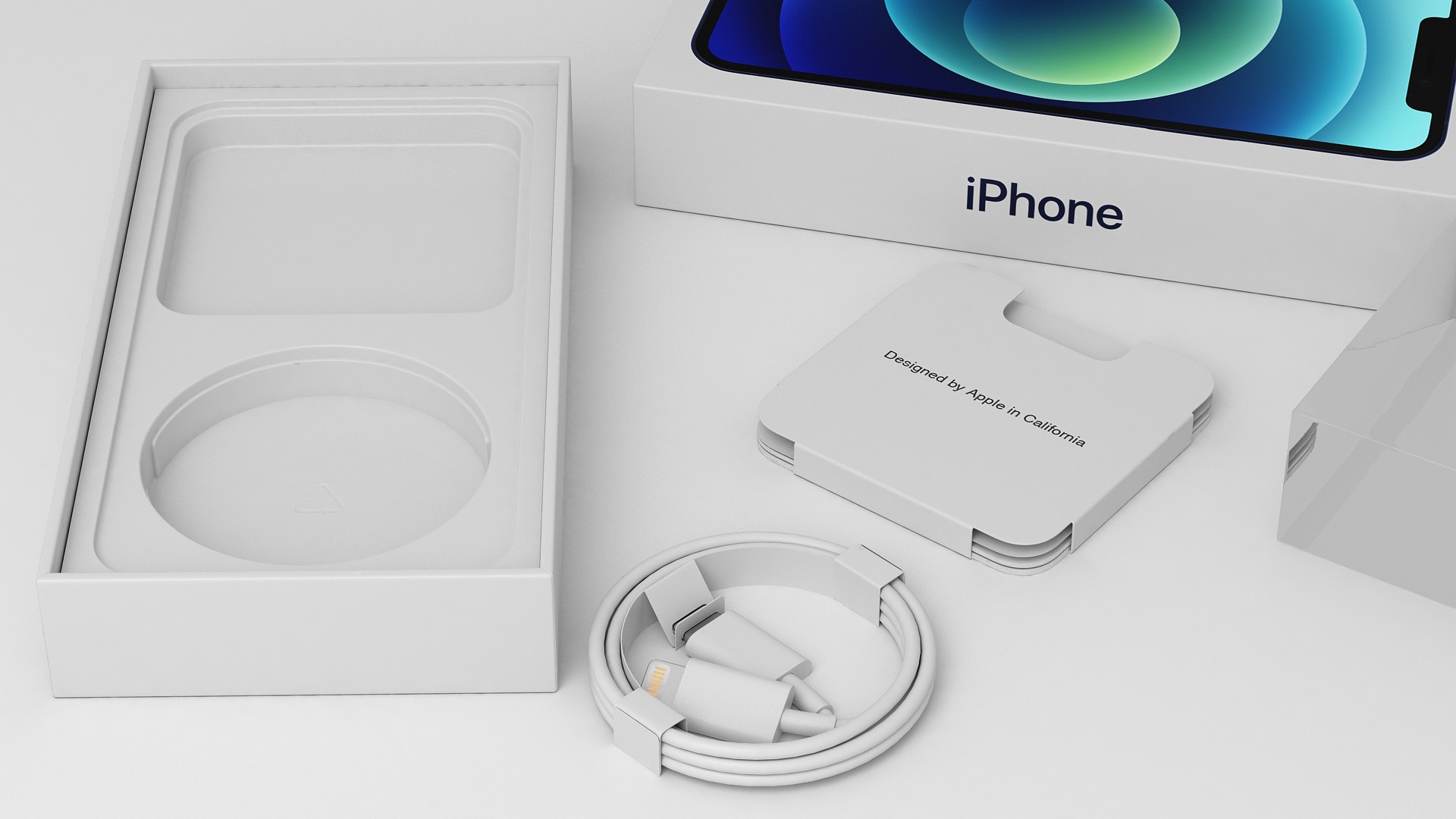 3D iPhone 12 Package Box Blue
