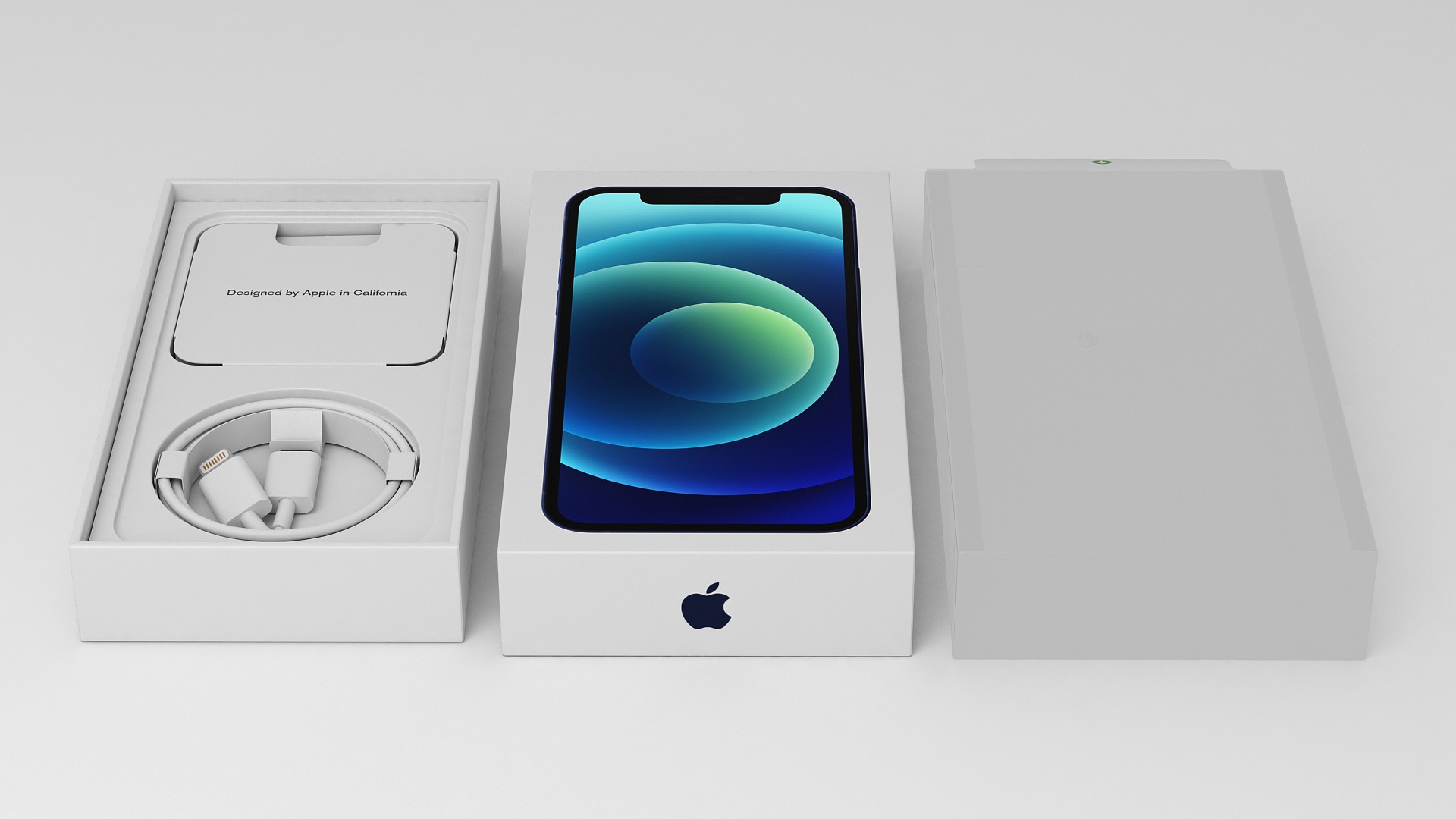 3D iPhone 12 Package Box Blue