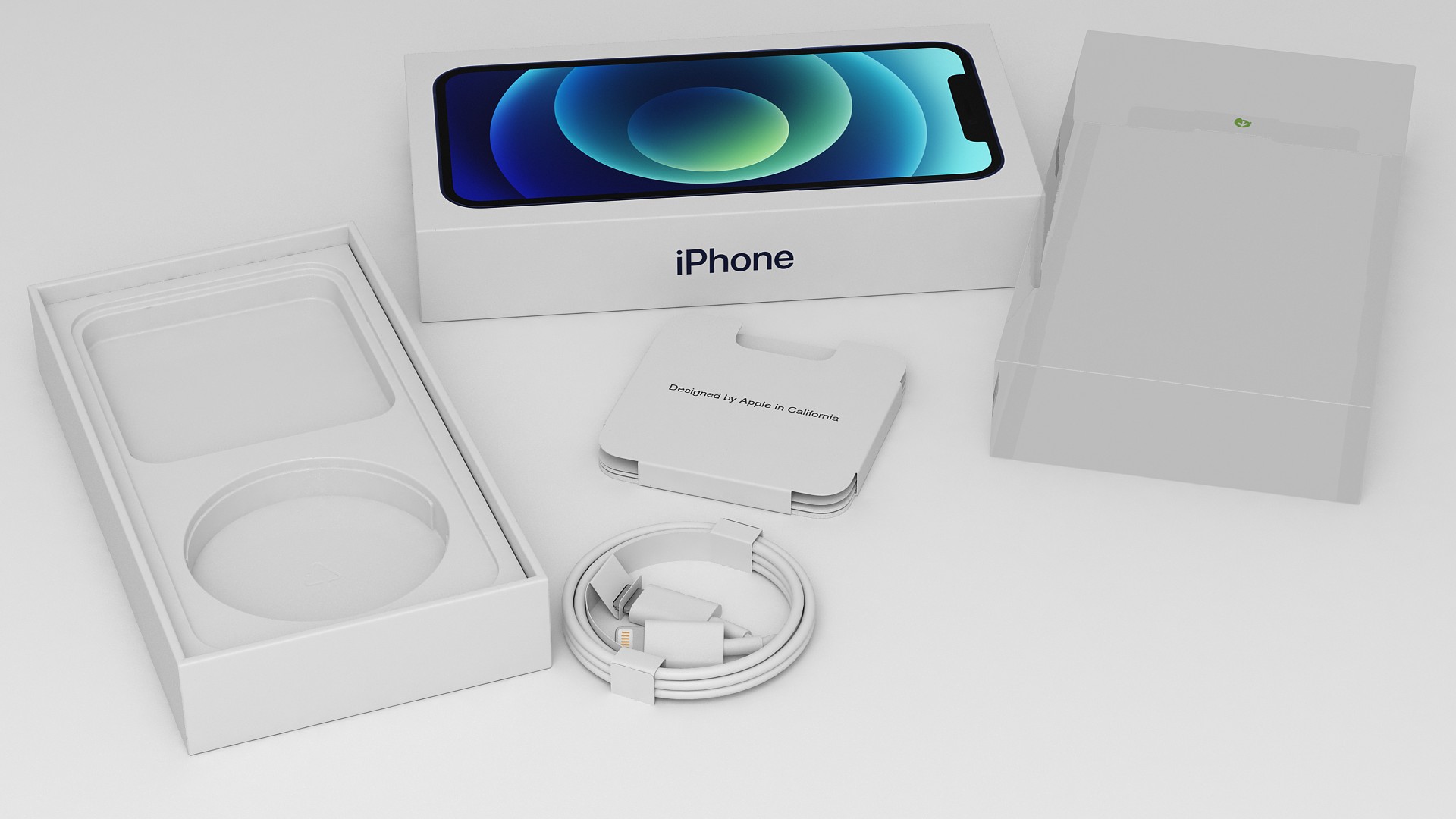 3D iPhone 12 Package Box Blue