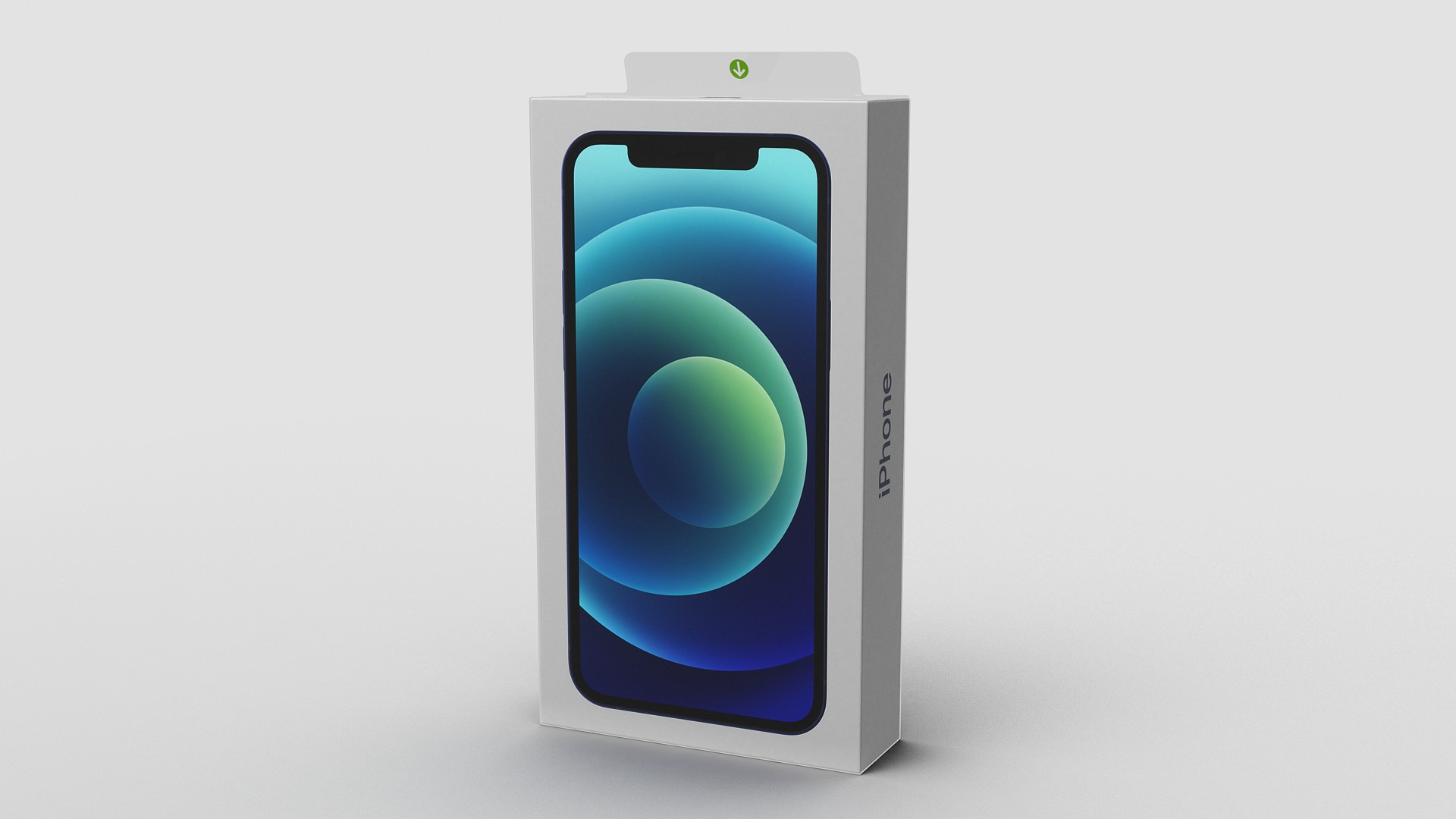 3D iPhone 12 Package Box Blue