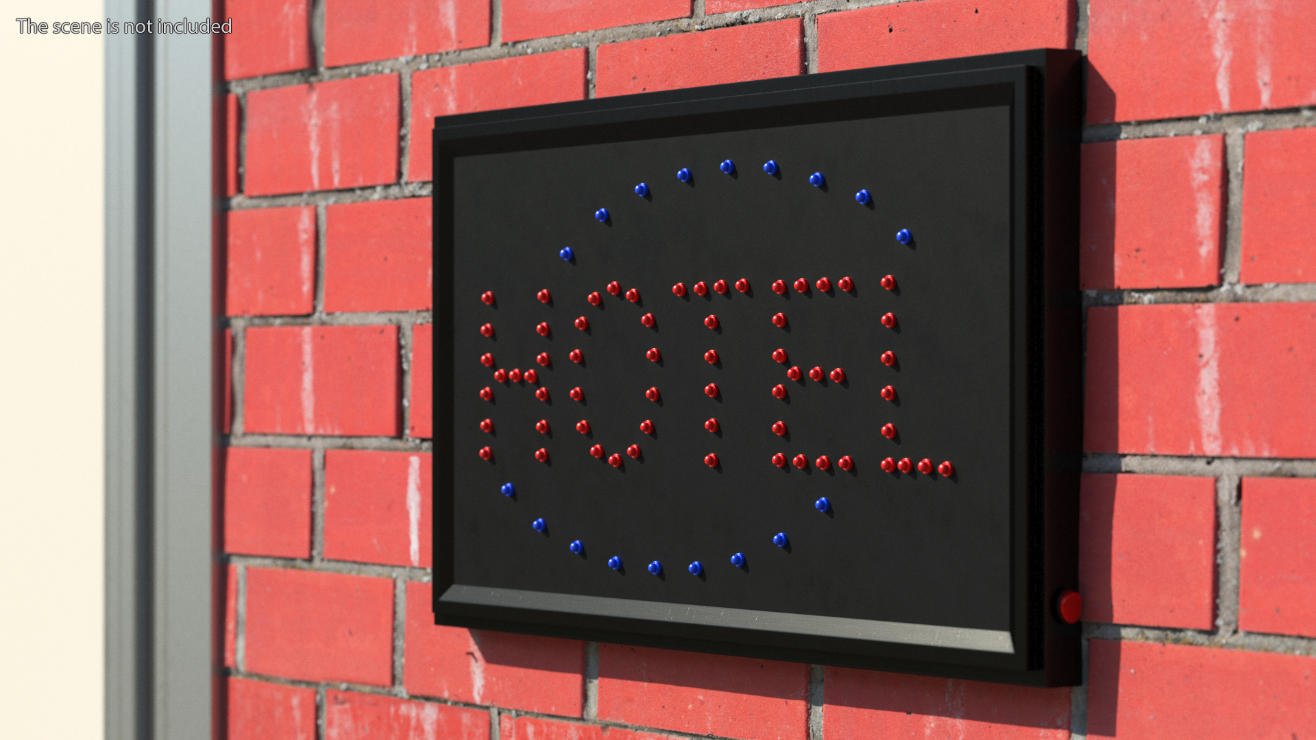 3D model Hotel Neon LED Light Sign Board OFF