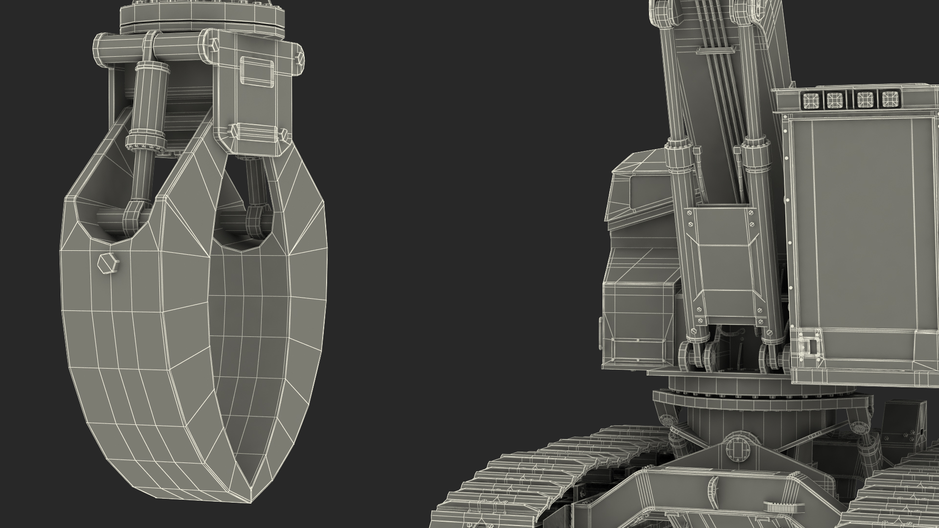Tracked Knuckleboom Loader Dirty Generic Rigged 3D