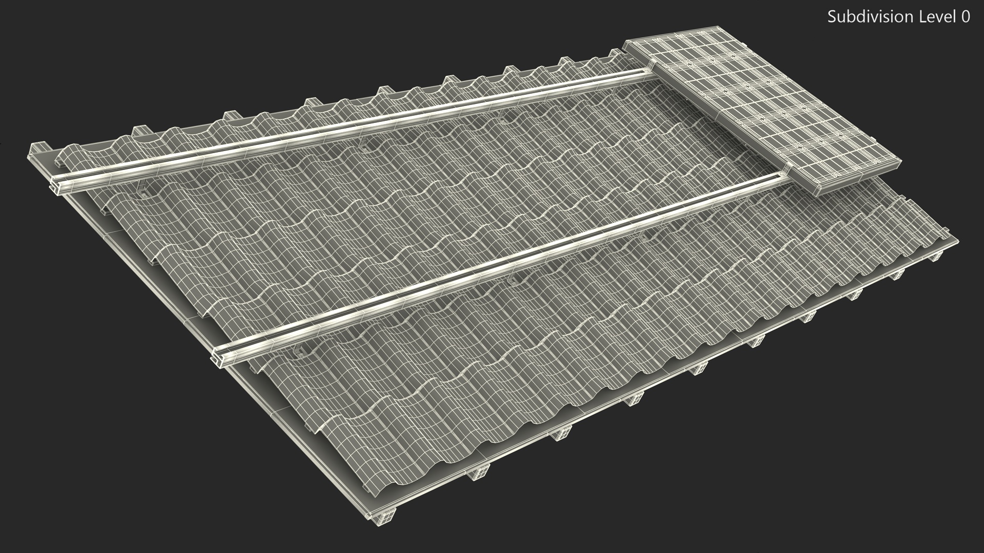3D model Metal Roofing with Solar Panel