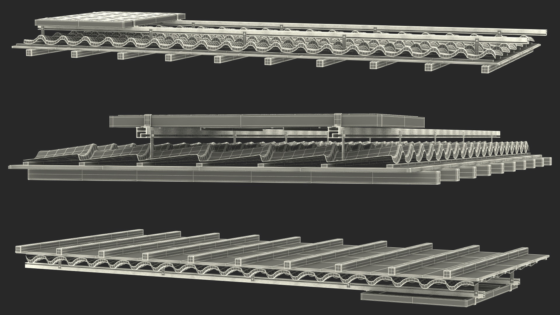 3D model Metal Roofing with Solar Panel